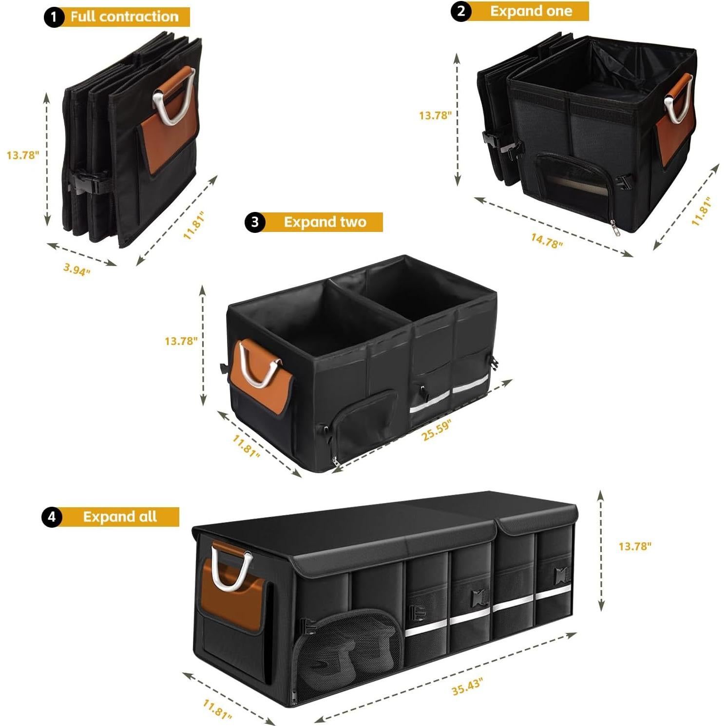 Organizador de Maletero RYUNVOVO 112L con Compartimento para Zapatos