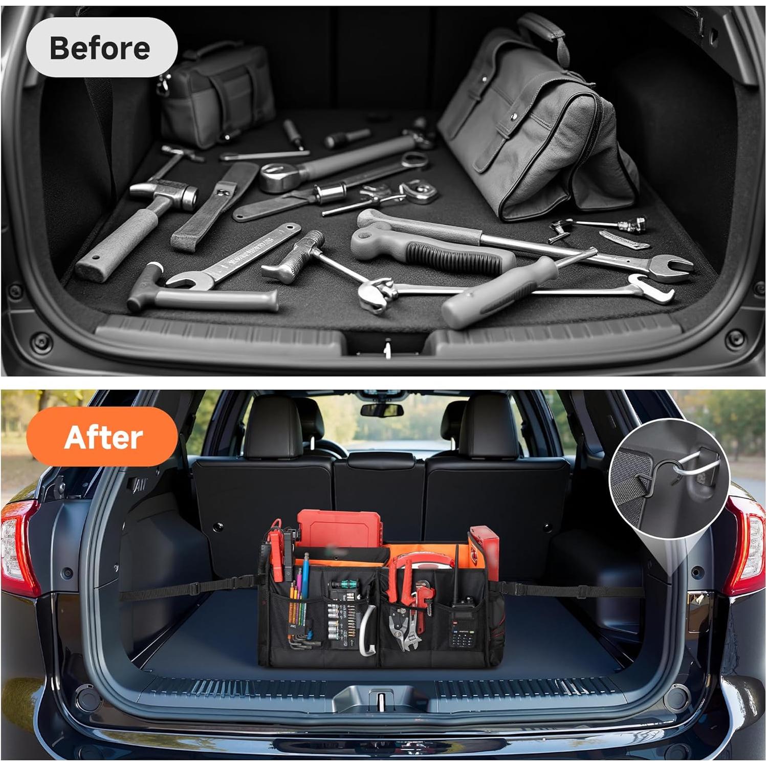 Organizador de Maletero StorageWorks Mediano Negro y Naranja