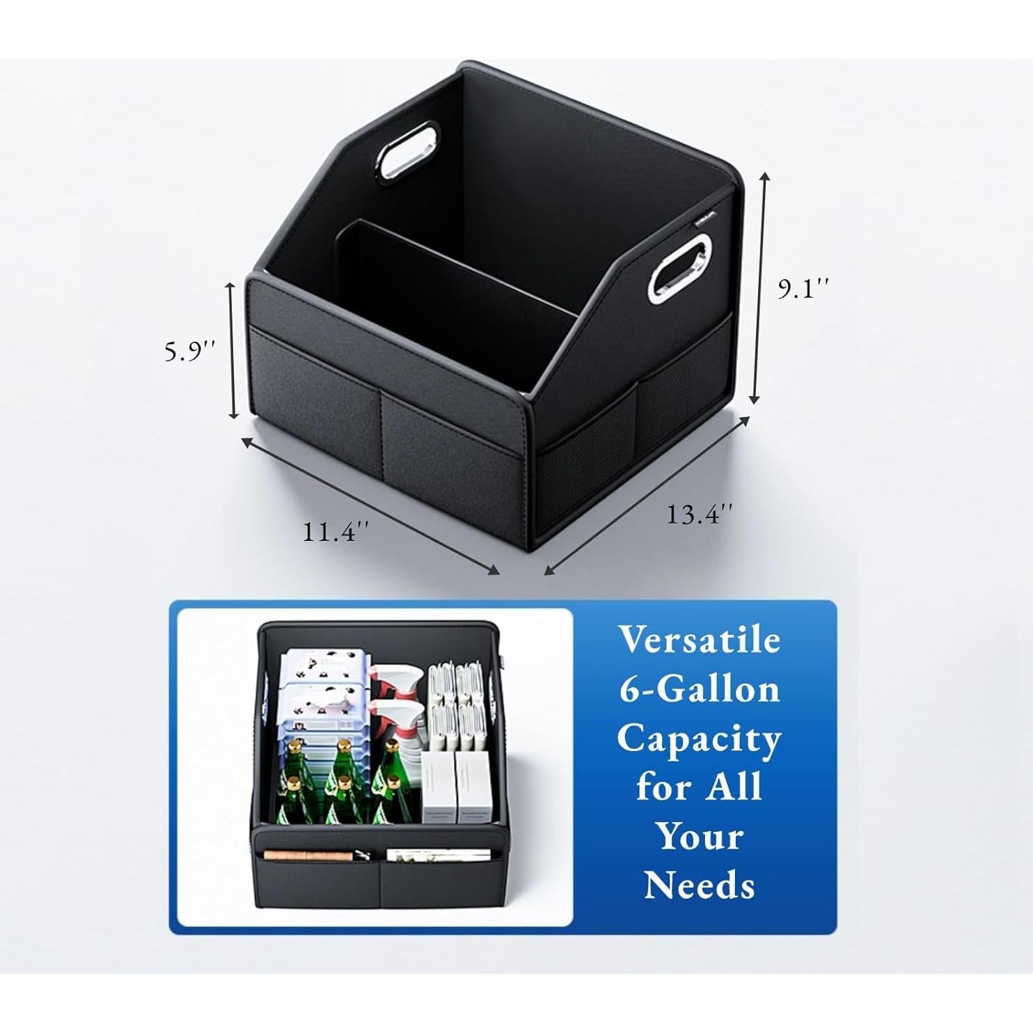 Organizador de Maletero ULPOCMU de Cuero PU 22.7L Compacto