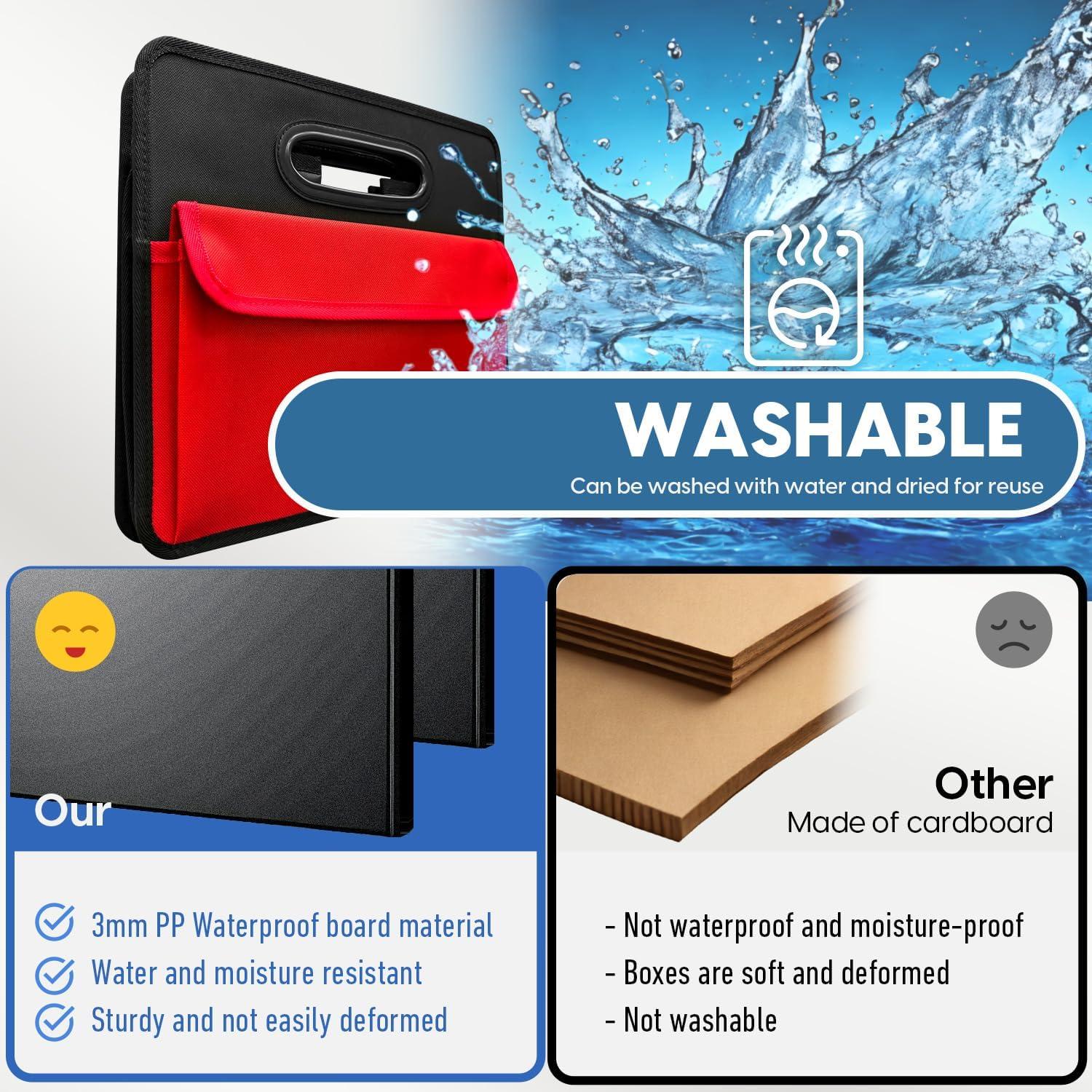 Organizador de Maletero YUYOOOSEN Negro Impermeable 33x61x36 cm