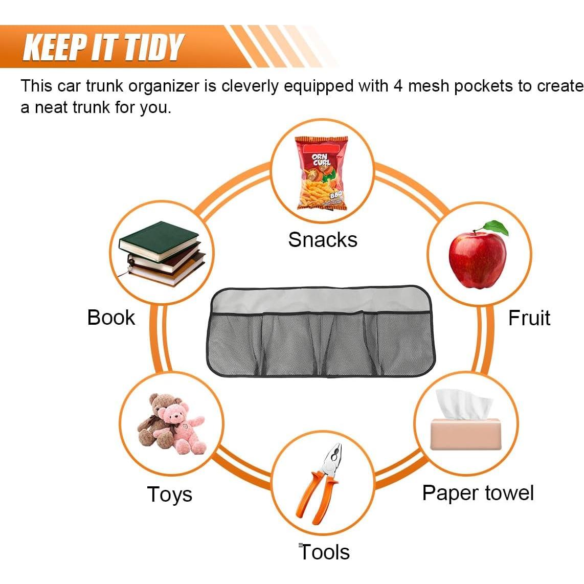 Organizador de Maletero de Coche GAOLAOSY Plegable Impermeable 88.5x36 cm