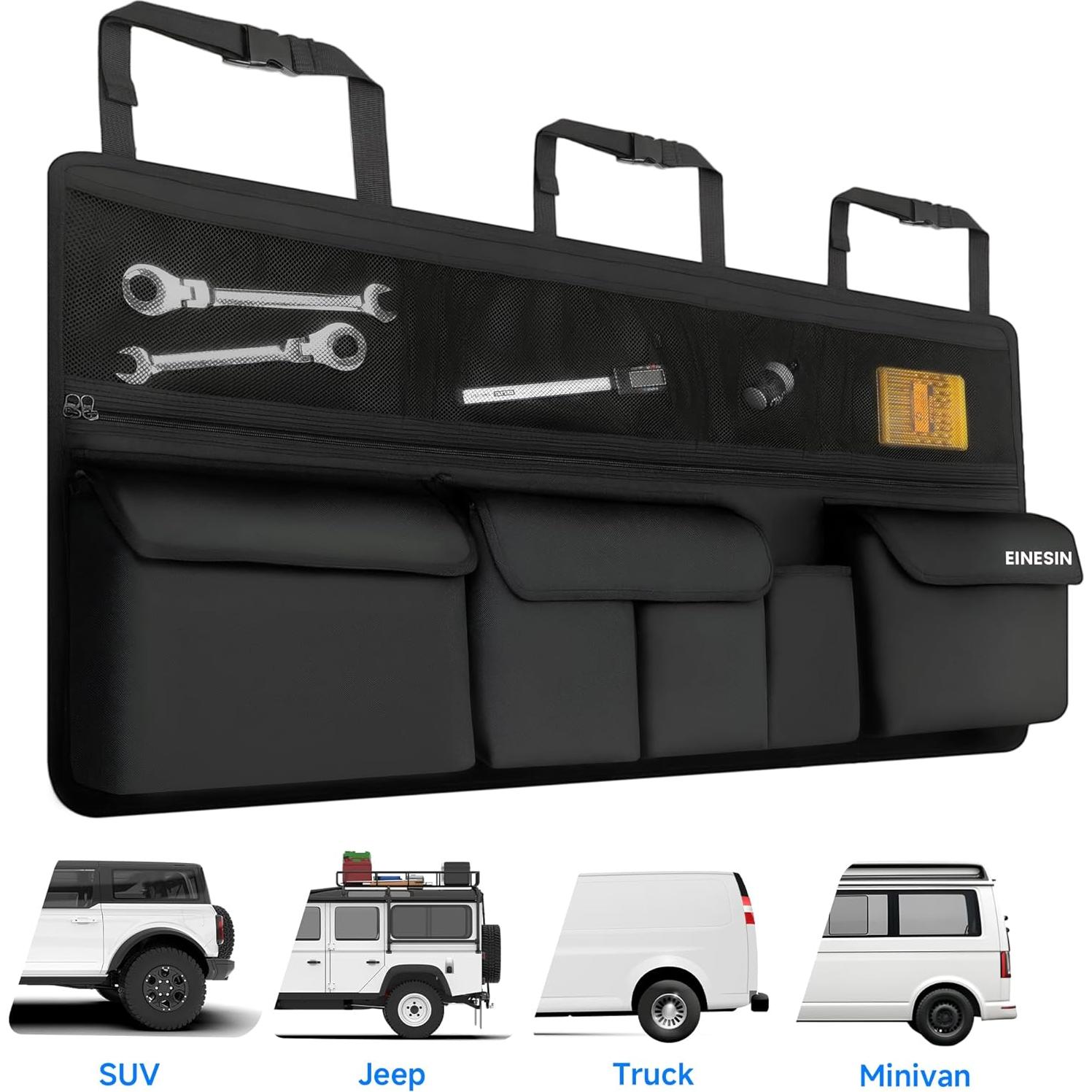 Organizador de Maletero Einesin 104x51cm Plegable Negro