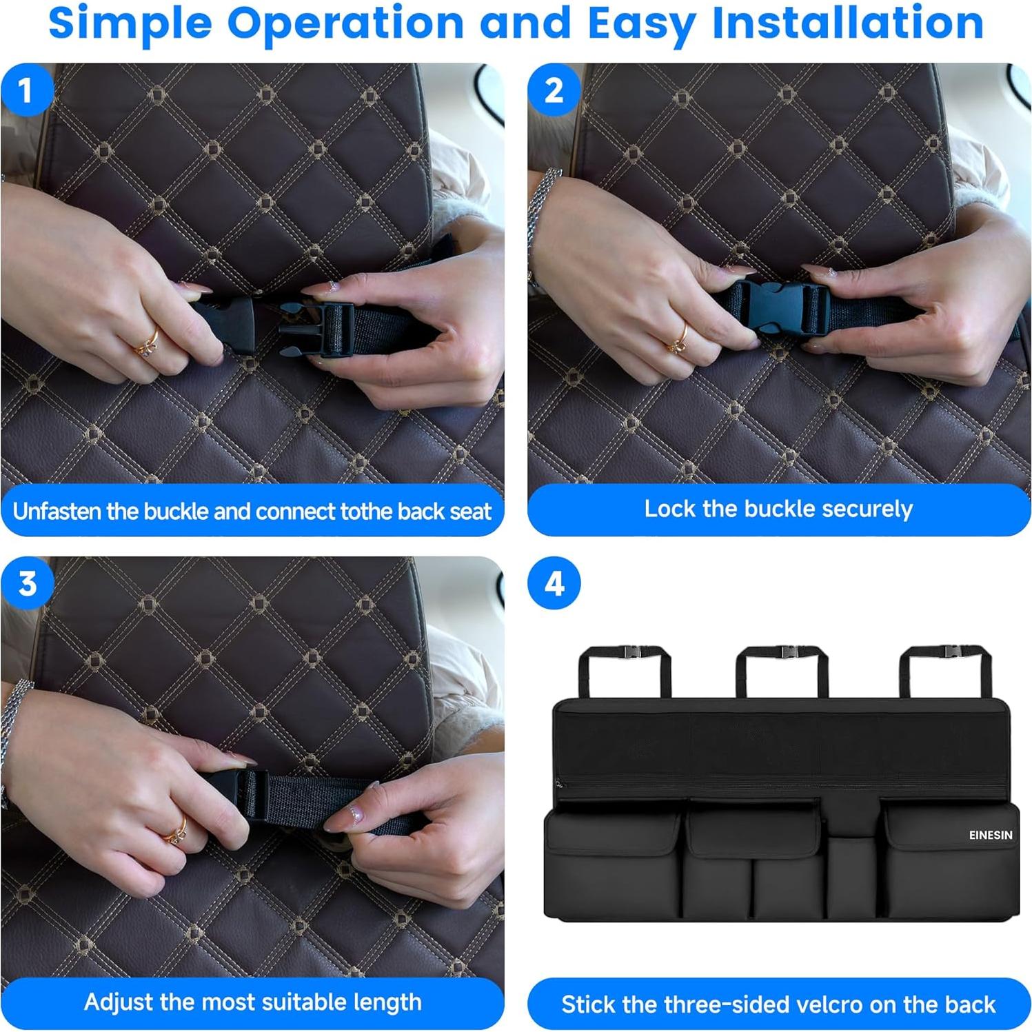 Organizador de Maletero Einesin 104x51cm Plegable Negro