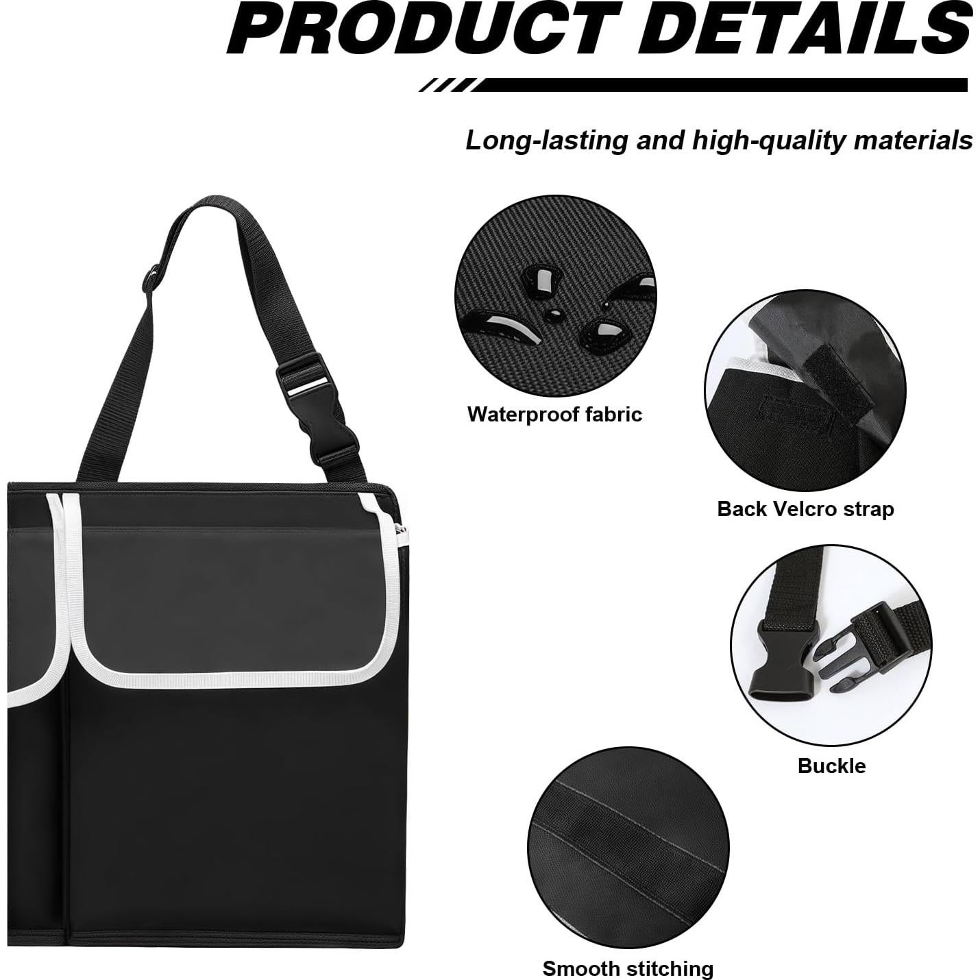 Organizador de Maletero de Coche AMZAUTO Negro Plegable 4 Bolsillos