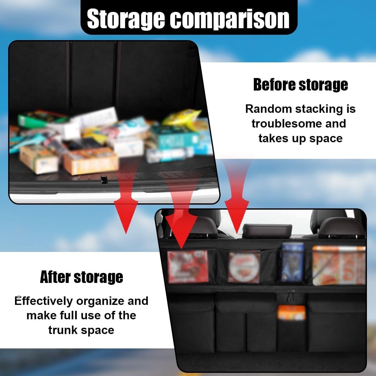 Organizador de Maletero UHANBUT para Coche Negro 105x53.5cm