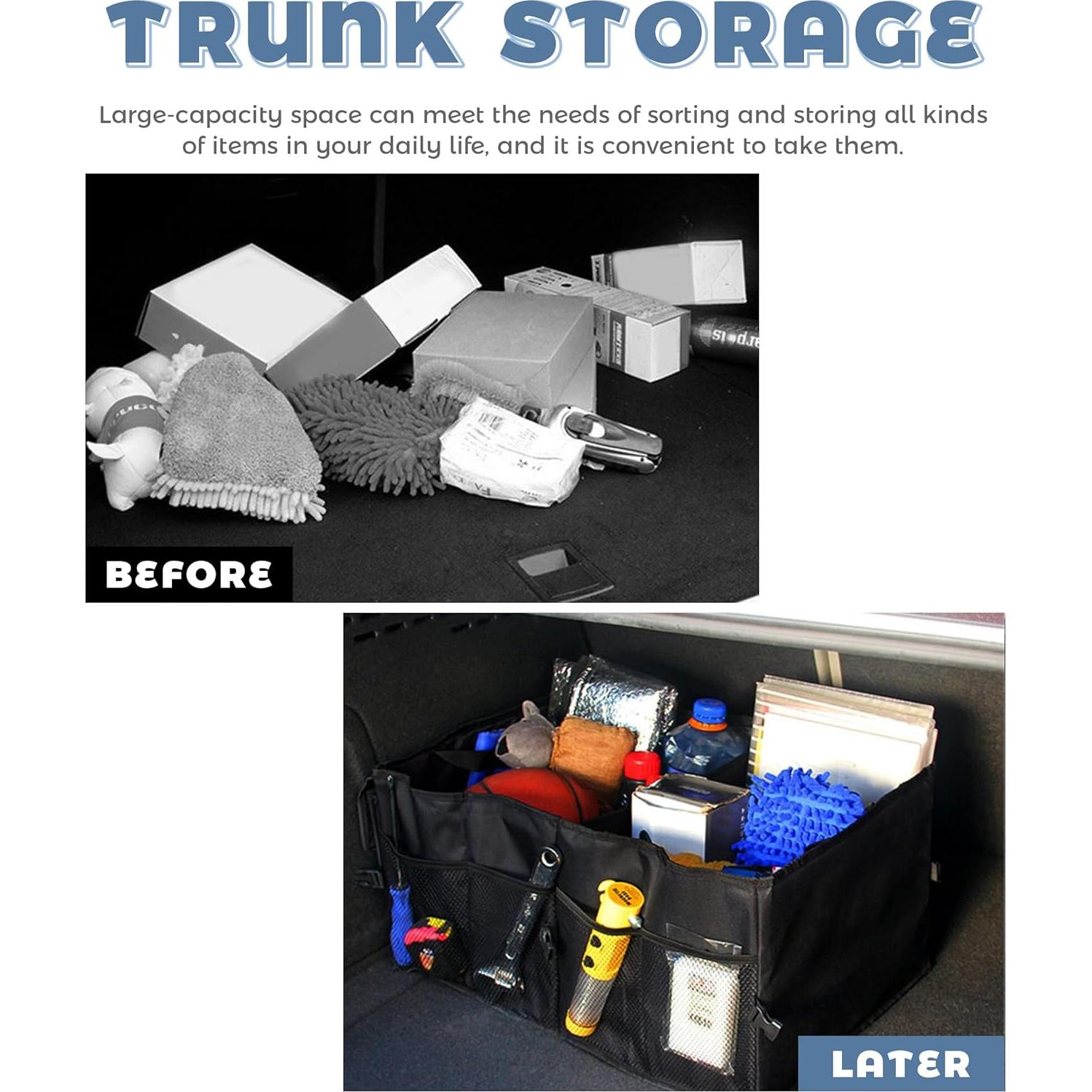 Organizador de Maletero de Coche UNLRAE 2891CWX001 Plegable 56x40x26cm