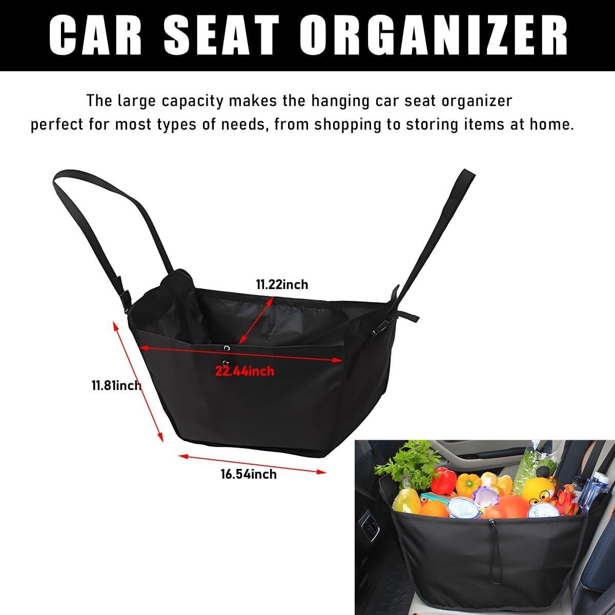 Bolsa Organizadora de Asiento de Coche Povtii - Tela Oxford Negra