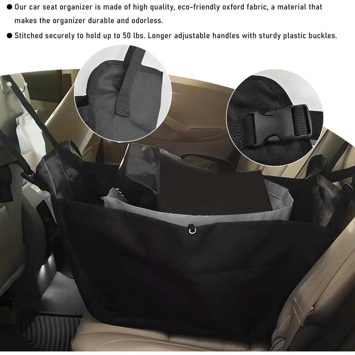 Bolsa Organizadora de Asiento de Coche Povtii - Tela Oxford Negra