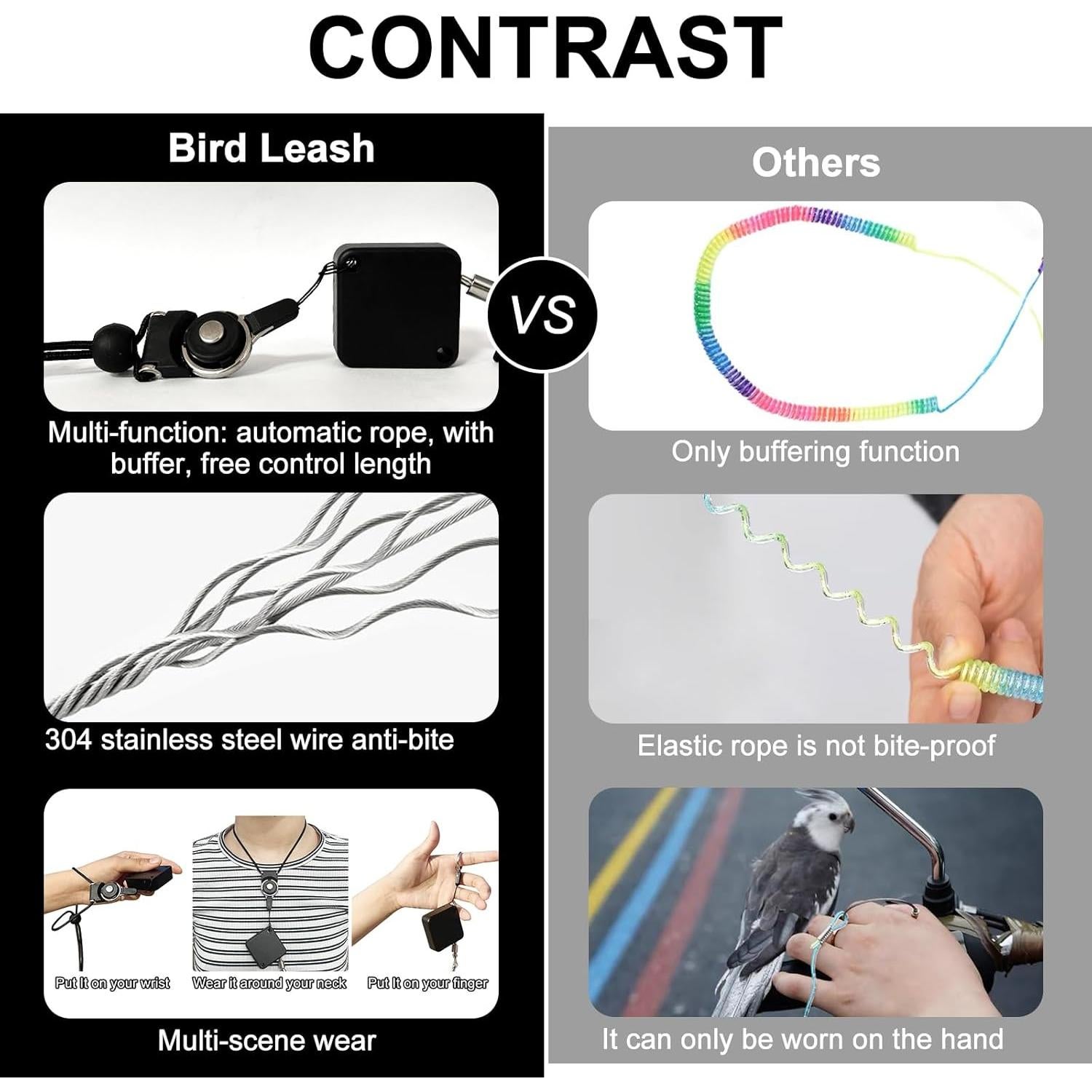 Correa Retráctil para Aves LUKHMELF 6.1m Anti-Mordedura