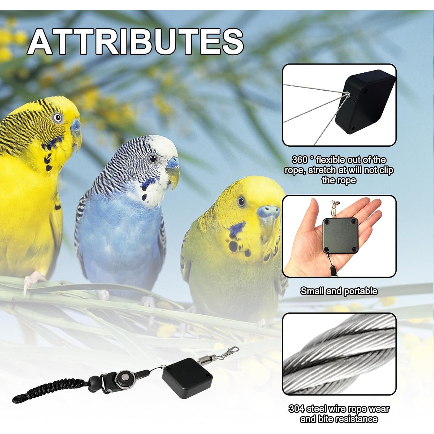 Correa Retráctil para Aves LUKHMELF 6.1m Anti-Mordedura