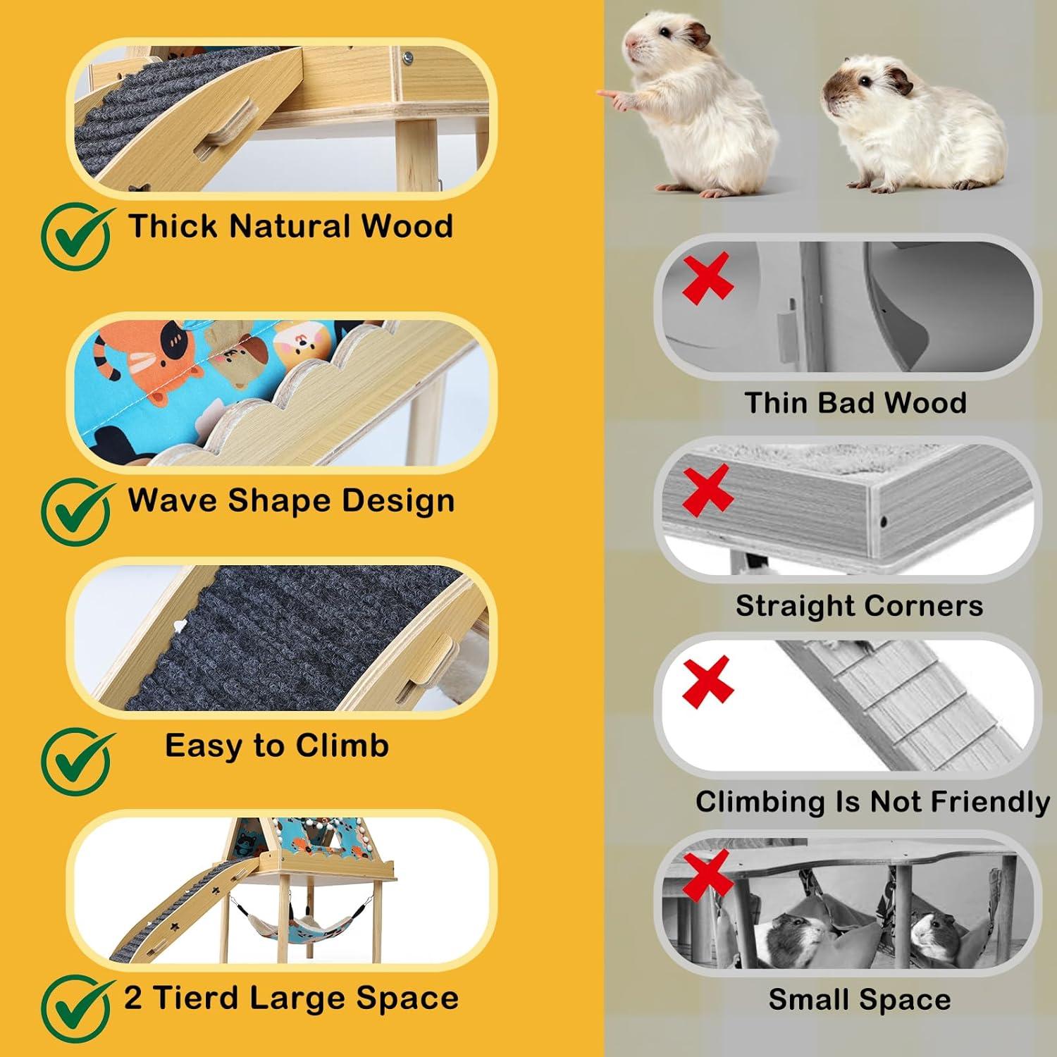 Hamaca Grande Orekemo para Cobayas y Hámsters 2 Niveles