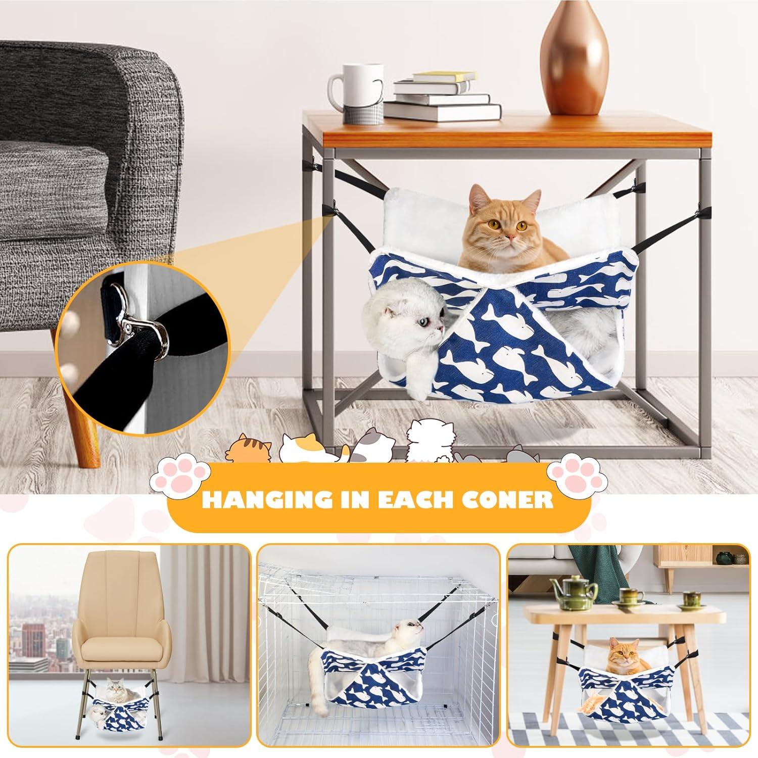 Hamaca para Gato Tribu Mengbei 47x47cm con Correa Ajustable