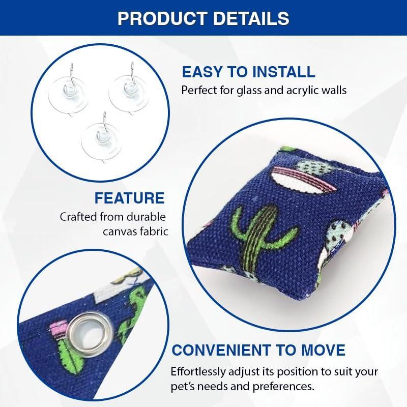 Hamaca Colgante para Reptiles HOKABLE Azul 33x33 cm