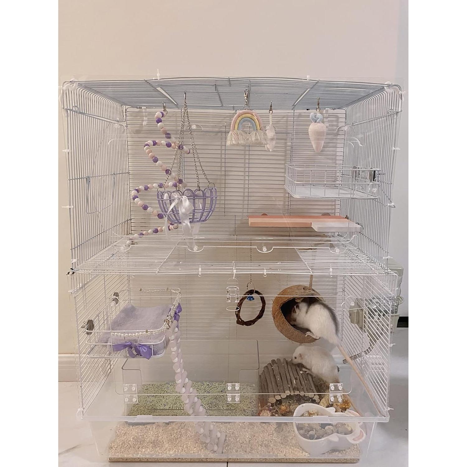 Plataforma para jaula de mascotas WOLEDOE 24.9x16cm Metal Blanco