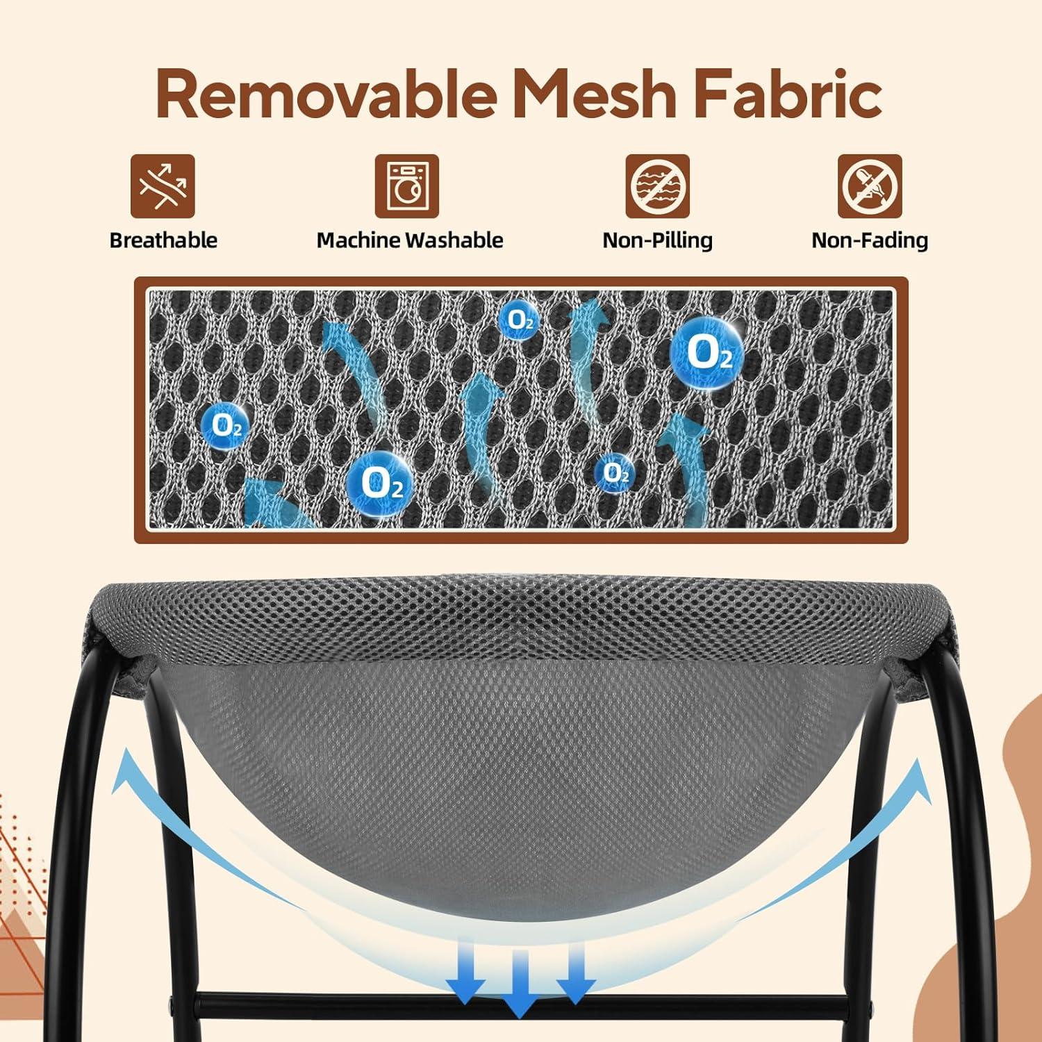 Cama Hamaca Elevada para Gatos LIFLIX Malla Gris 43x43x24 cm