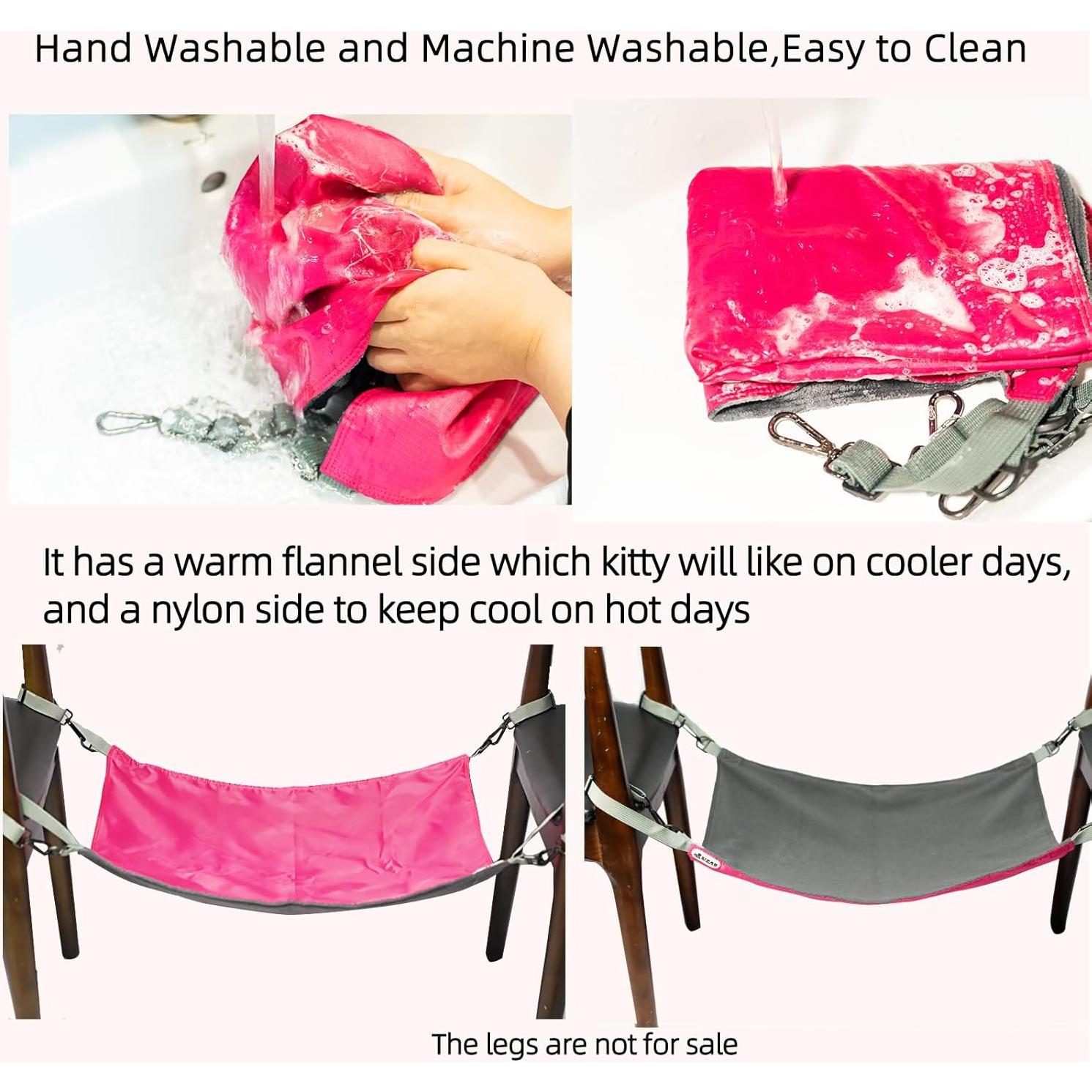 Hamaca para Gato QIPAN Extra Grande 66x51 cm Reversible Rojo