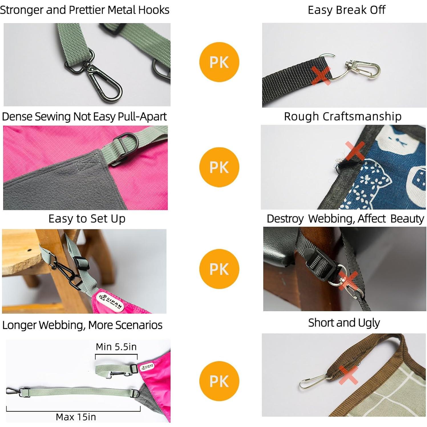 Hamaca para Gato QIPAN Extra Grande 66x51 cm Reversible Rojo