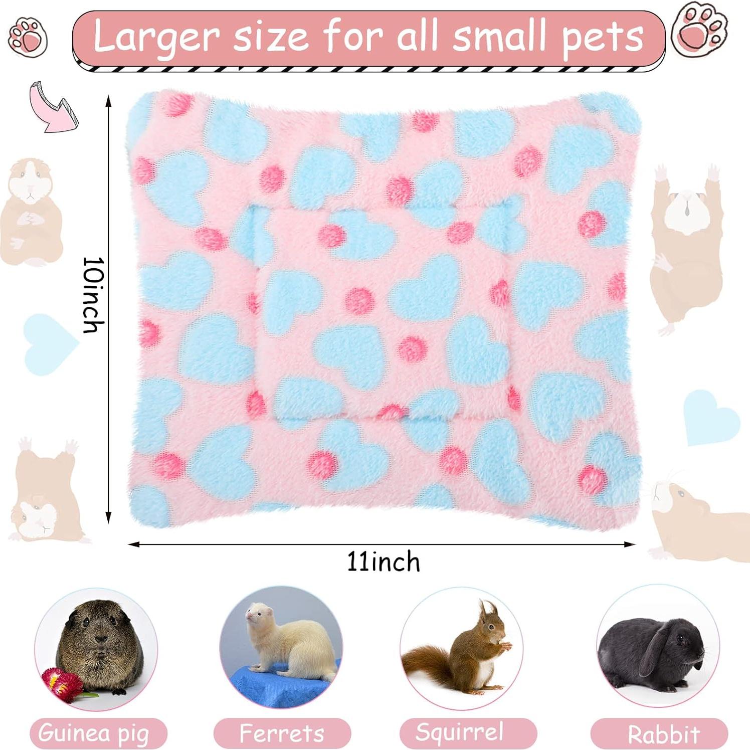 Camas para Cobayas Jetec 3 Pcs Suaves Corazones 26x28 cm