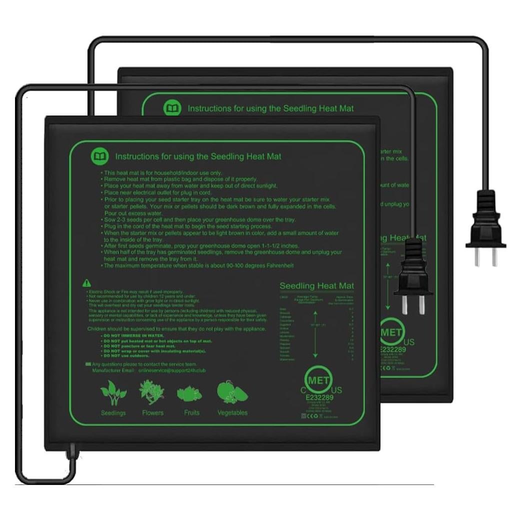 Alfombrillas térmicas para plántulas Honghu 50.8x52.7cm - Paquete de 2