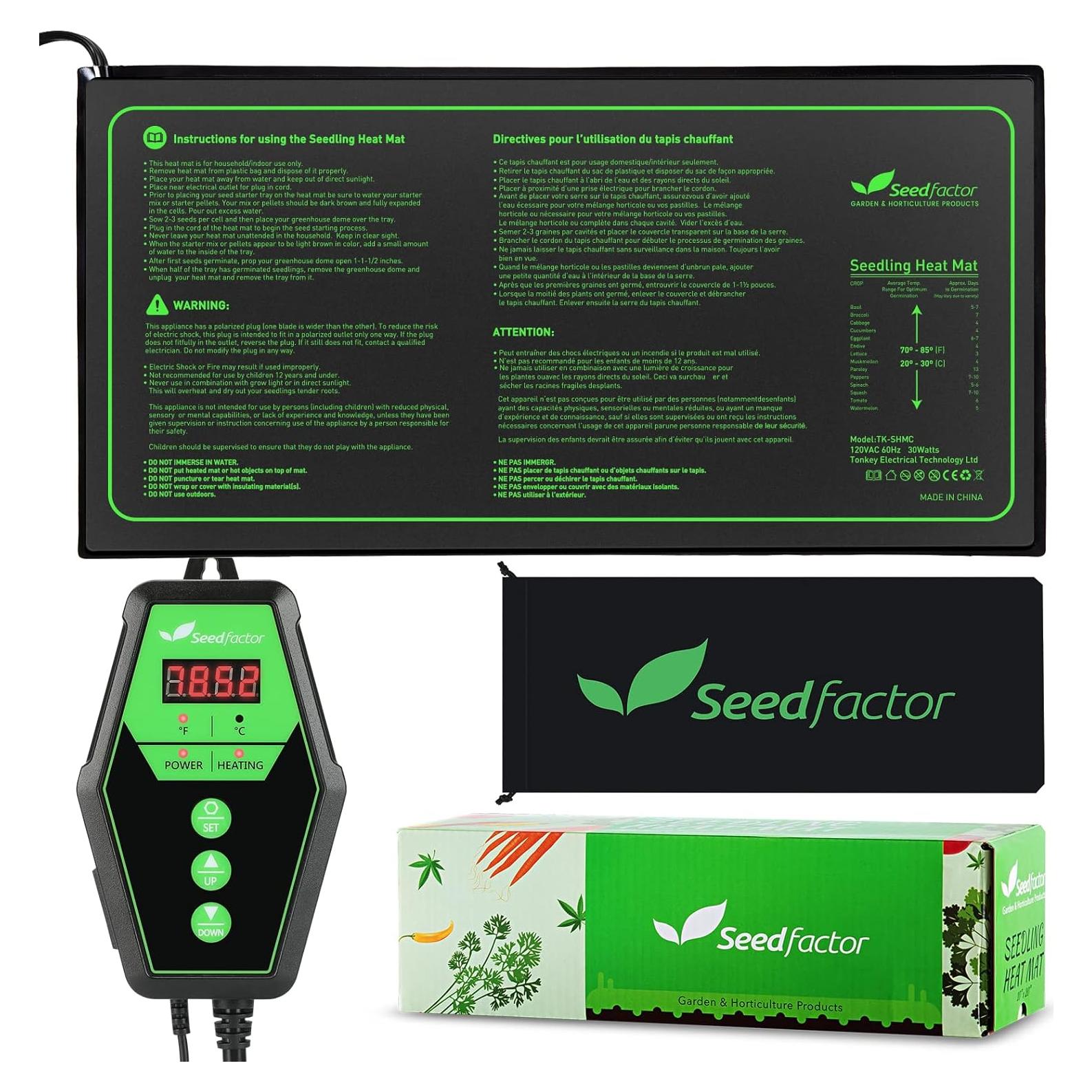 Conjunto de Termostato Digital y Almohadilla Térmica Seedfactor 10x20 cm