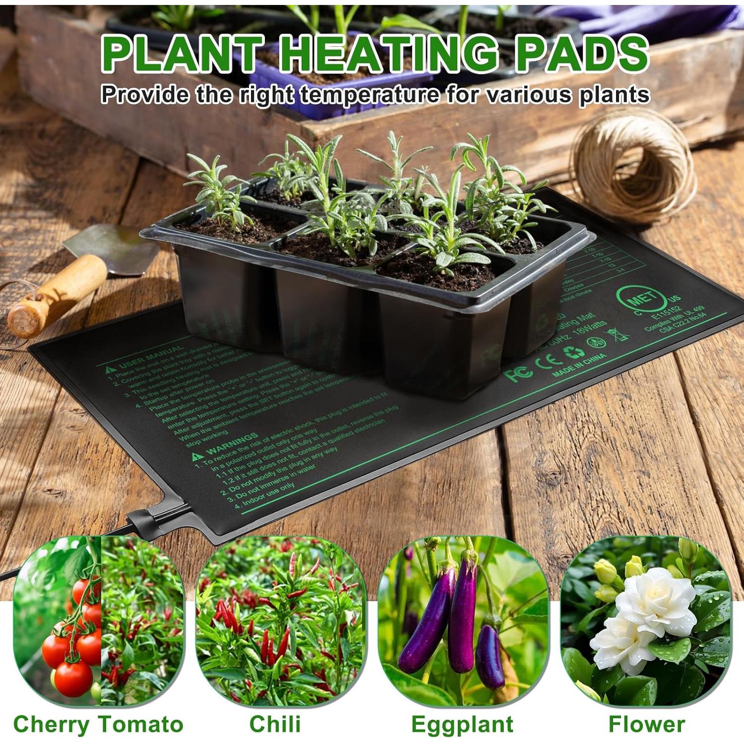 Alfombrilla Térmica para Plántulas HYDGOOHO 25.4x52.7cm 2 Unidades