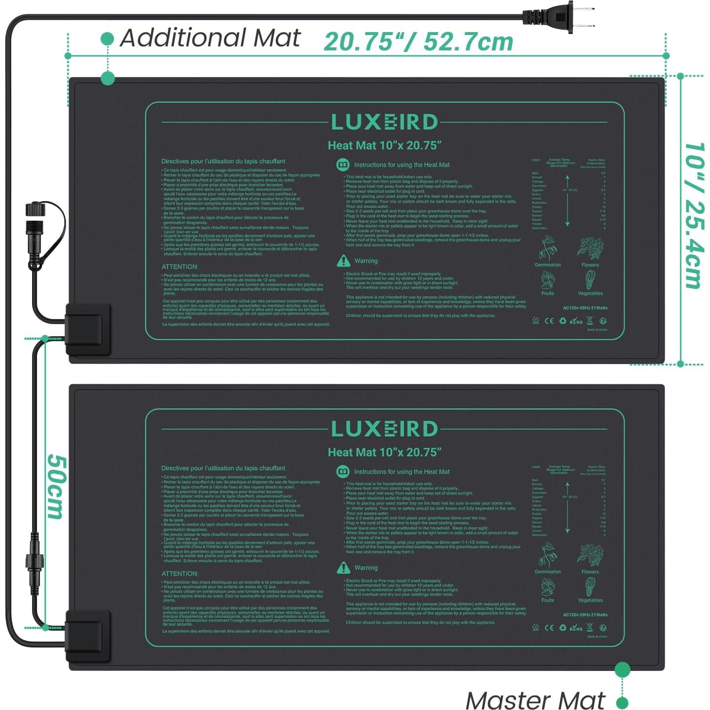 Alfombrillas Térmicas LUXBIRD 2 Paquete 21W para Plantas
