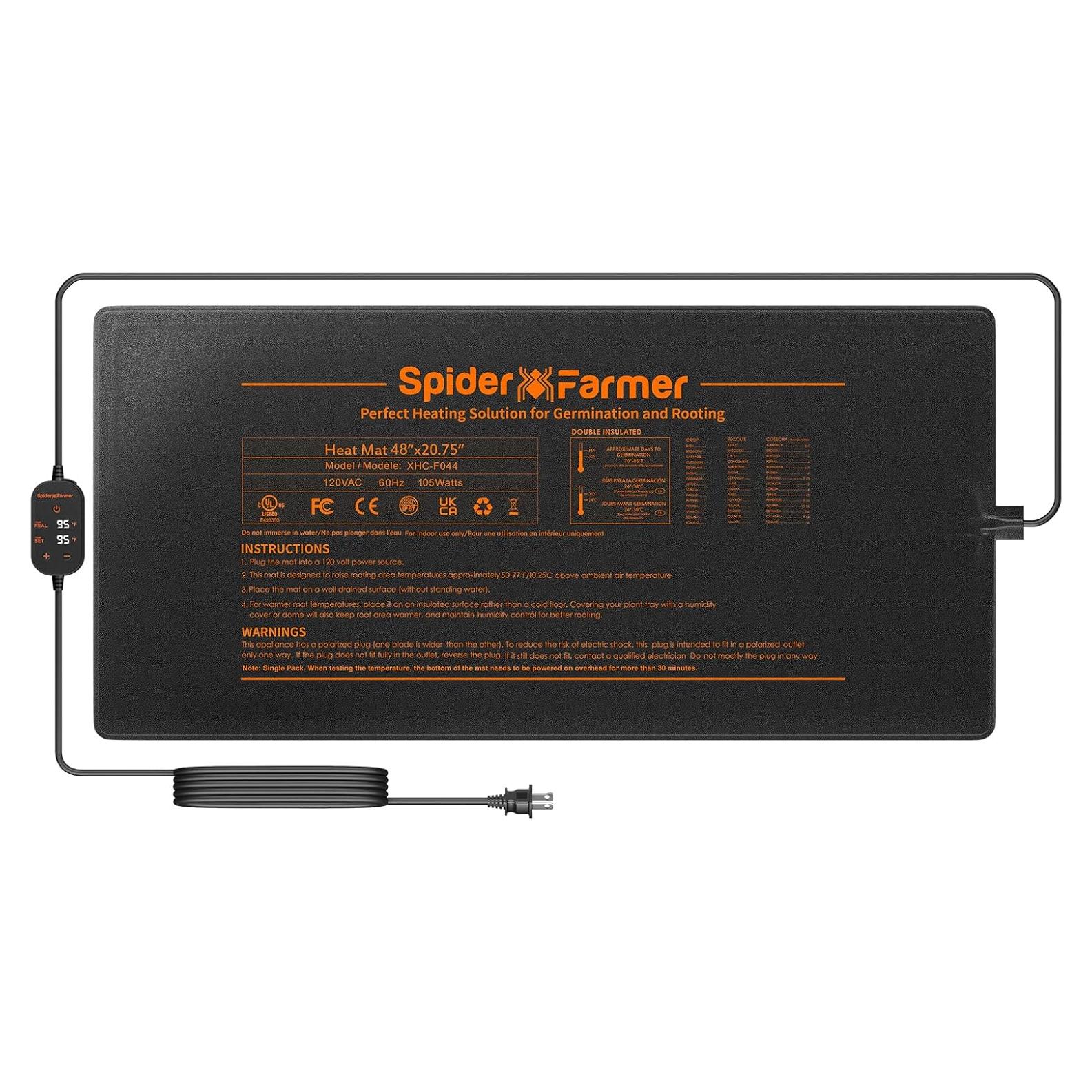 Almohadilla Térmica Spider Farmer 121.92x52.71cm con Controlador