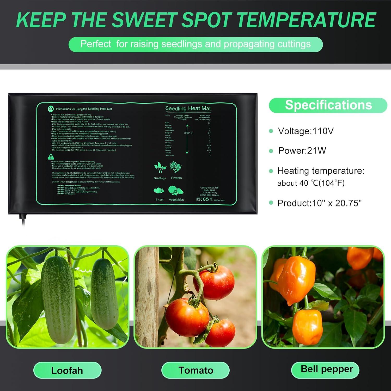Almohadilla Térmica ROCEEI para Plántulas 10 Unidades 25x53 cm
