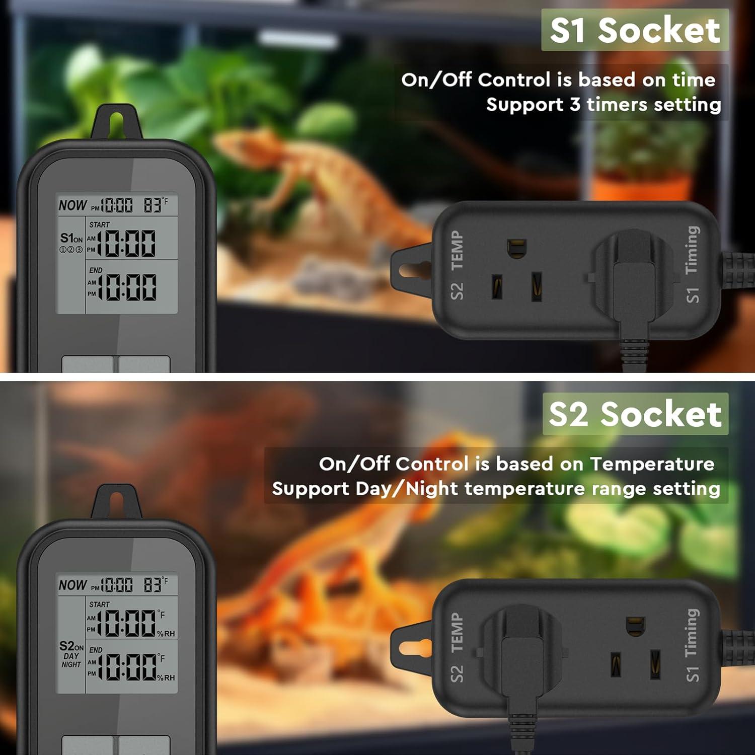 Termostato para Reptiles REPTITRIP SOP24 con Temporizador y Termómetro