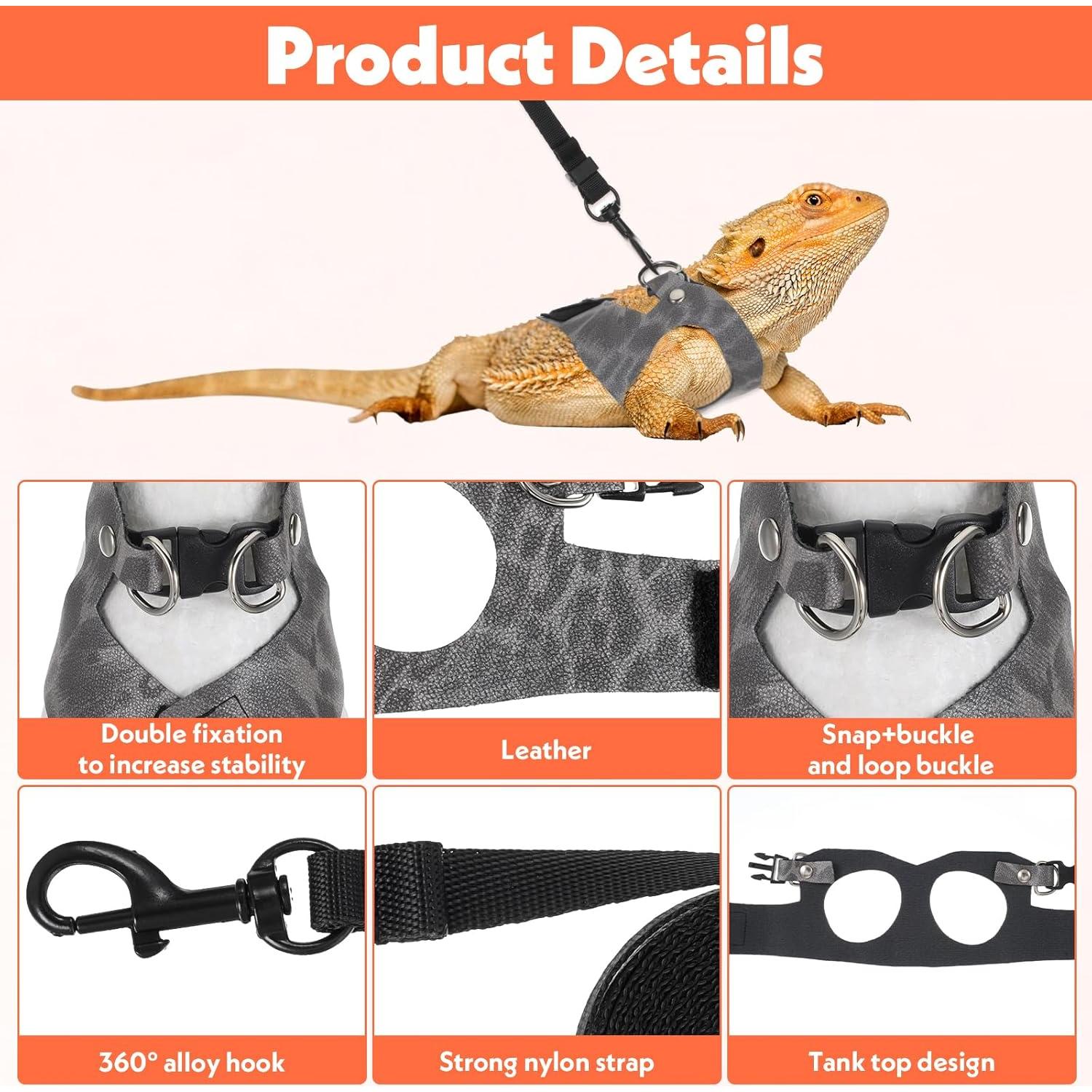 Juego de Arnés y Correa Classicseali para Dragón Barbudo - 3 Tamaños