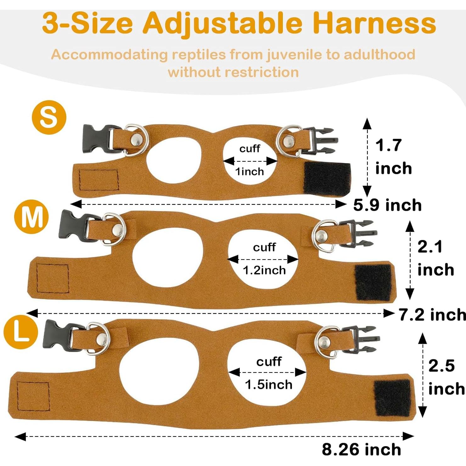 Conjunto Correa y Arnés Dragón Barbudo GUNEDD 2M Marrón