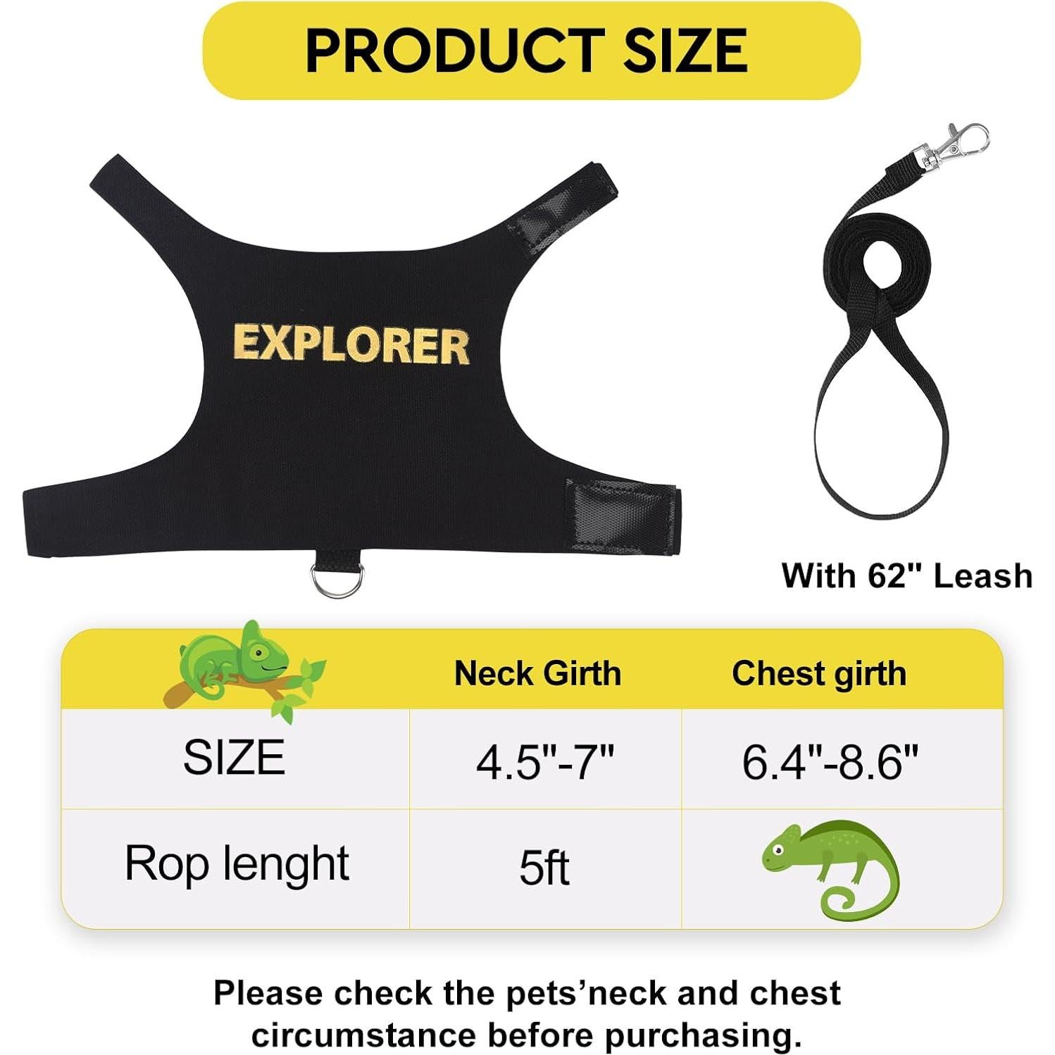 Correa y Arnés Ajustable POLKASTORE para Dragón Barbudo 1.52m