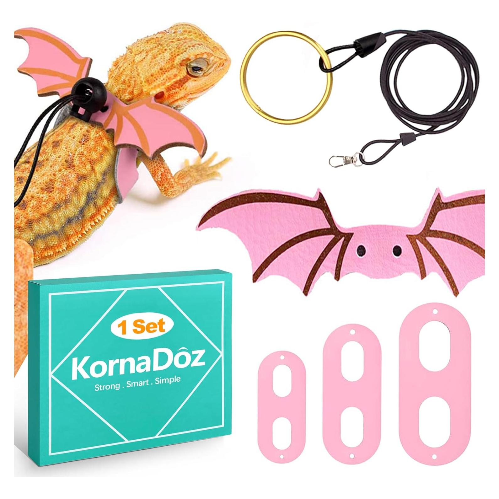 Juego de Correa y Arnés Ajustable KornaDoz para Reptiles S/M/L