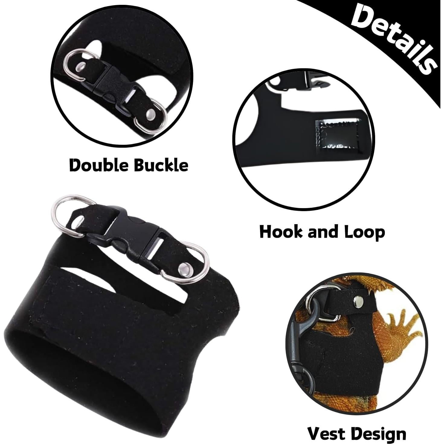 Conjunto Arnés y Correa de Cuero Suave FORZENA Negro S M L