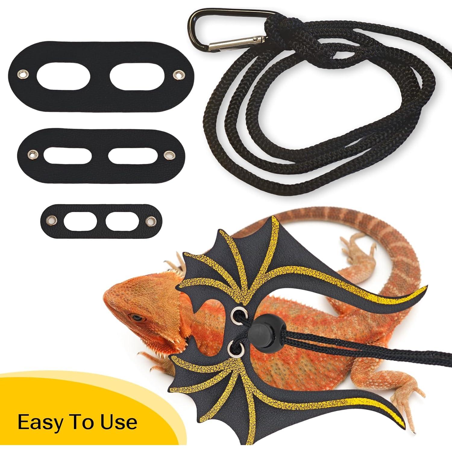 Conjunto Correa y Arnés Ajustable Dragón Barbudo 3 Tamaños