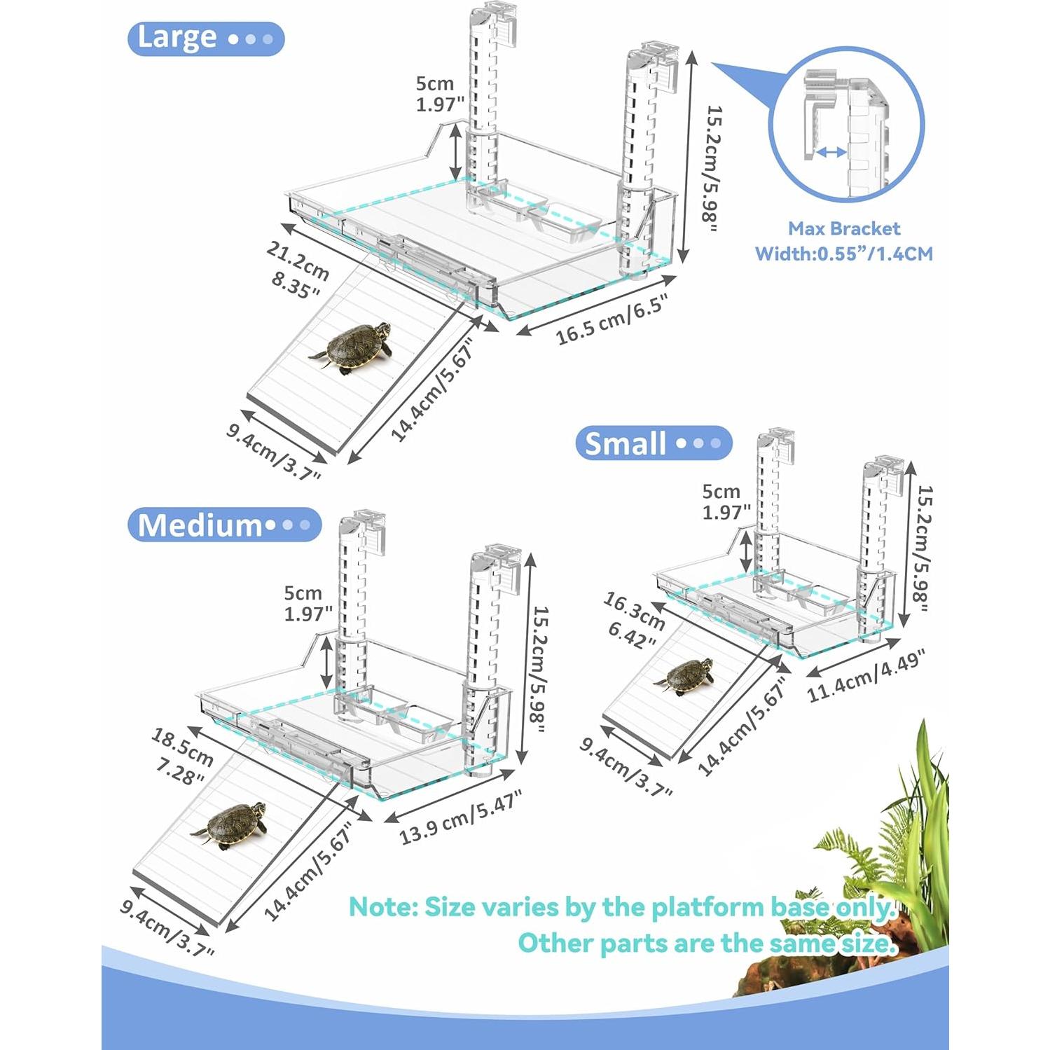 Plataforma de Sol para Tortugas Gozilla Pequeña con Rampa