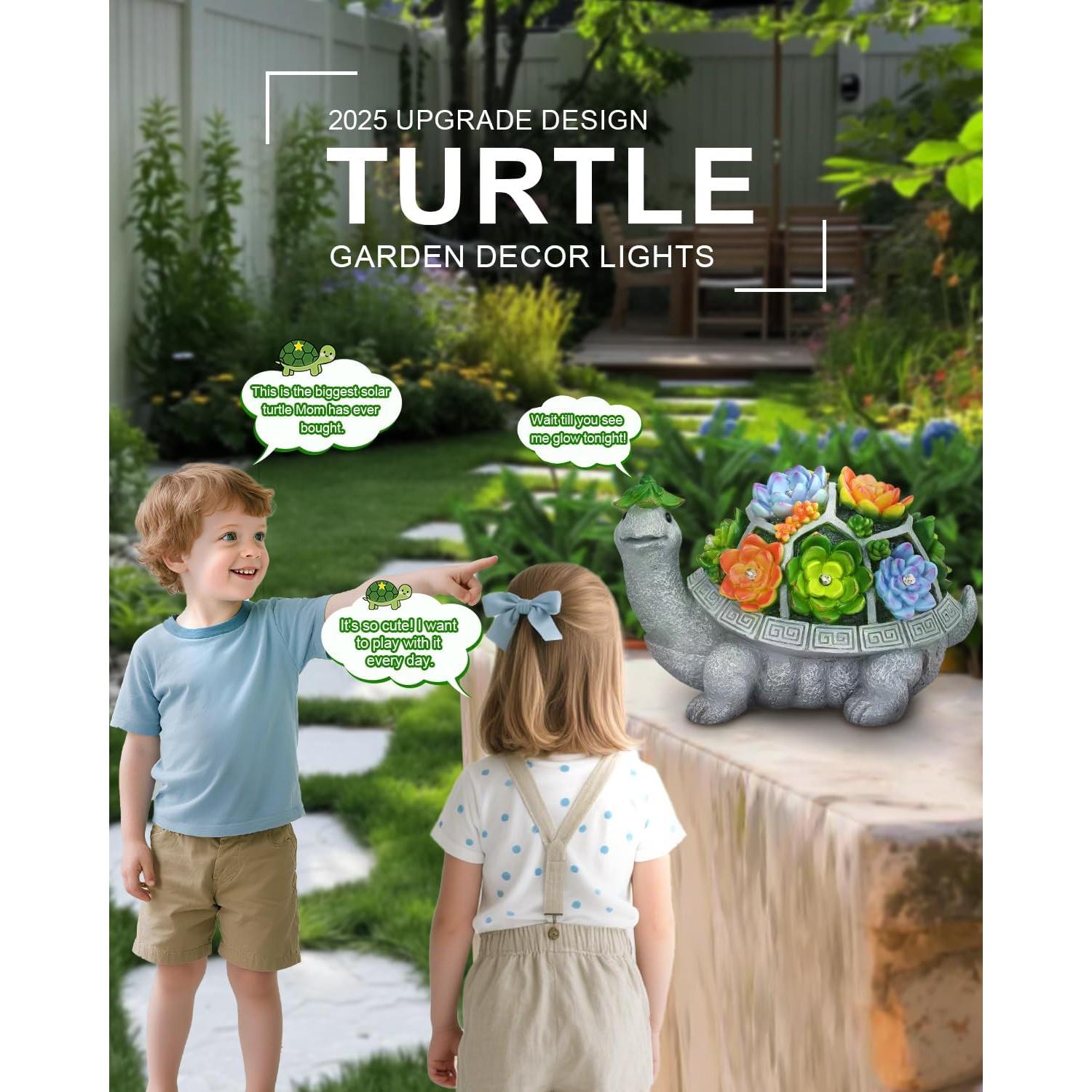 Tortuga Solar de Jardín Grande VMANYFIRE 28.2x18.3cm Gris