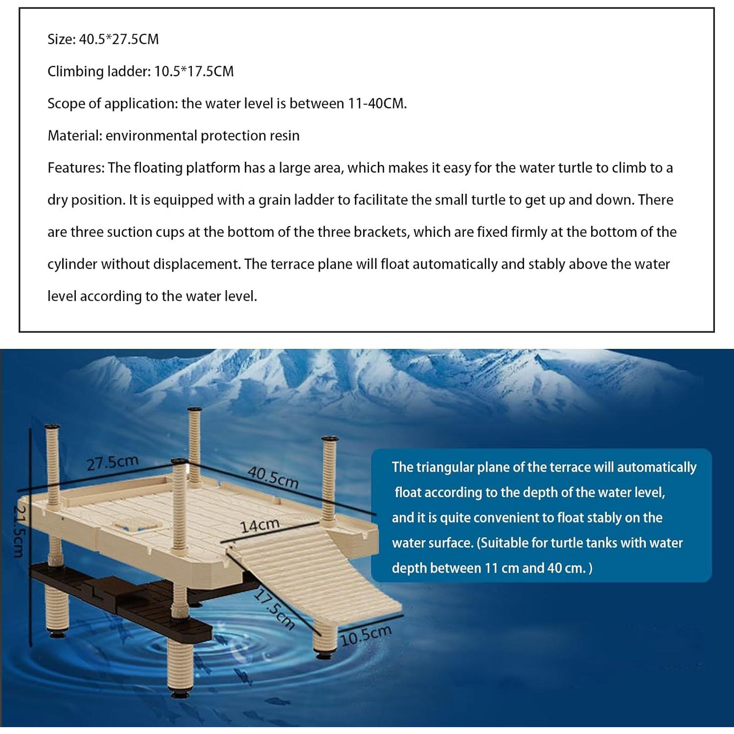 Plataforma Flotante para Tortugas AMZTEMU 53x29cm