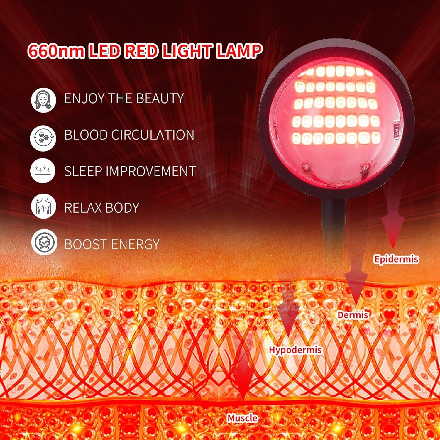 Terapia de Luz Roja WTINTELL 40 LEDs 660nm para Cuidado Facial