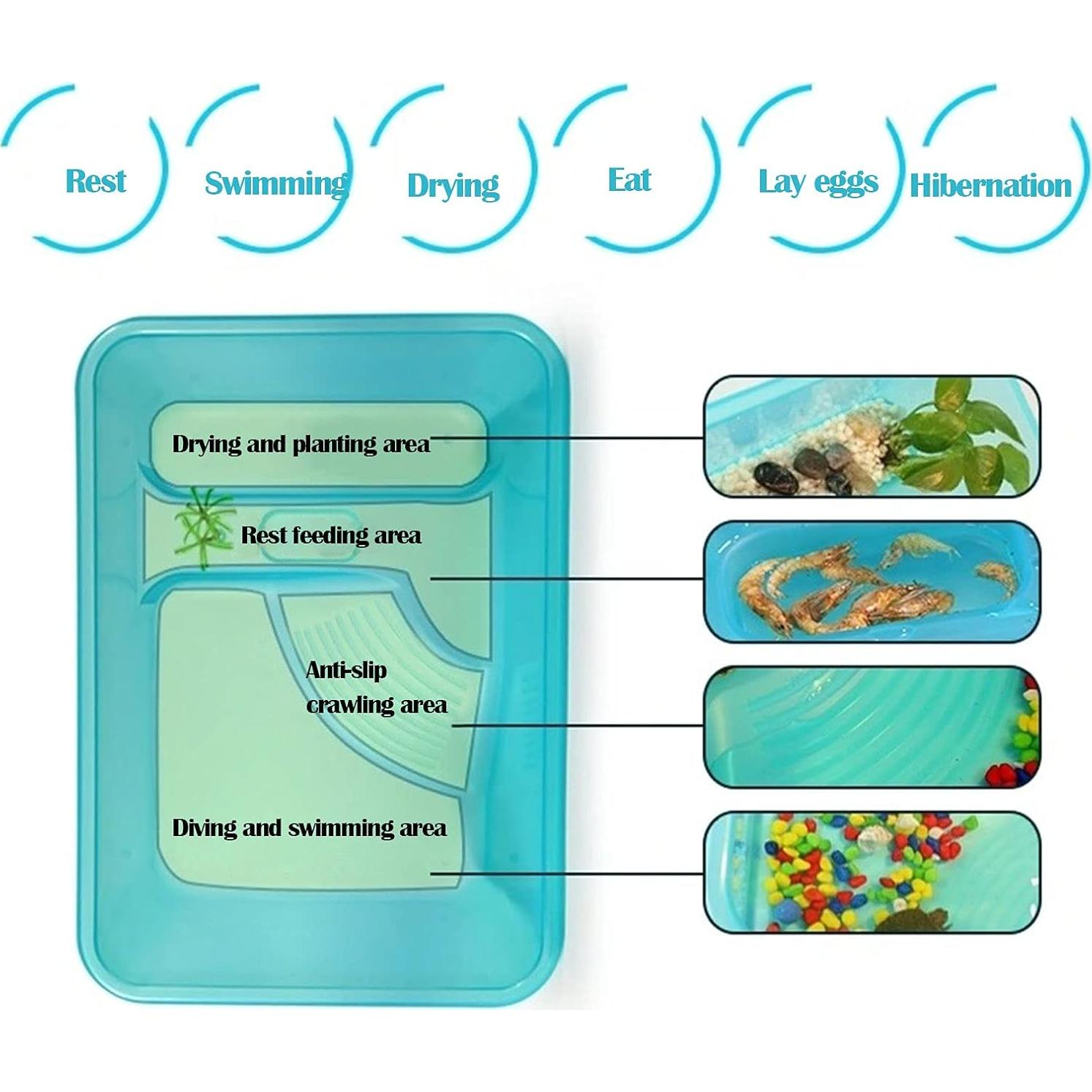 Acuario para Tortugas Kathson Mediano 42.9x30x16 cm Seguro