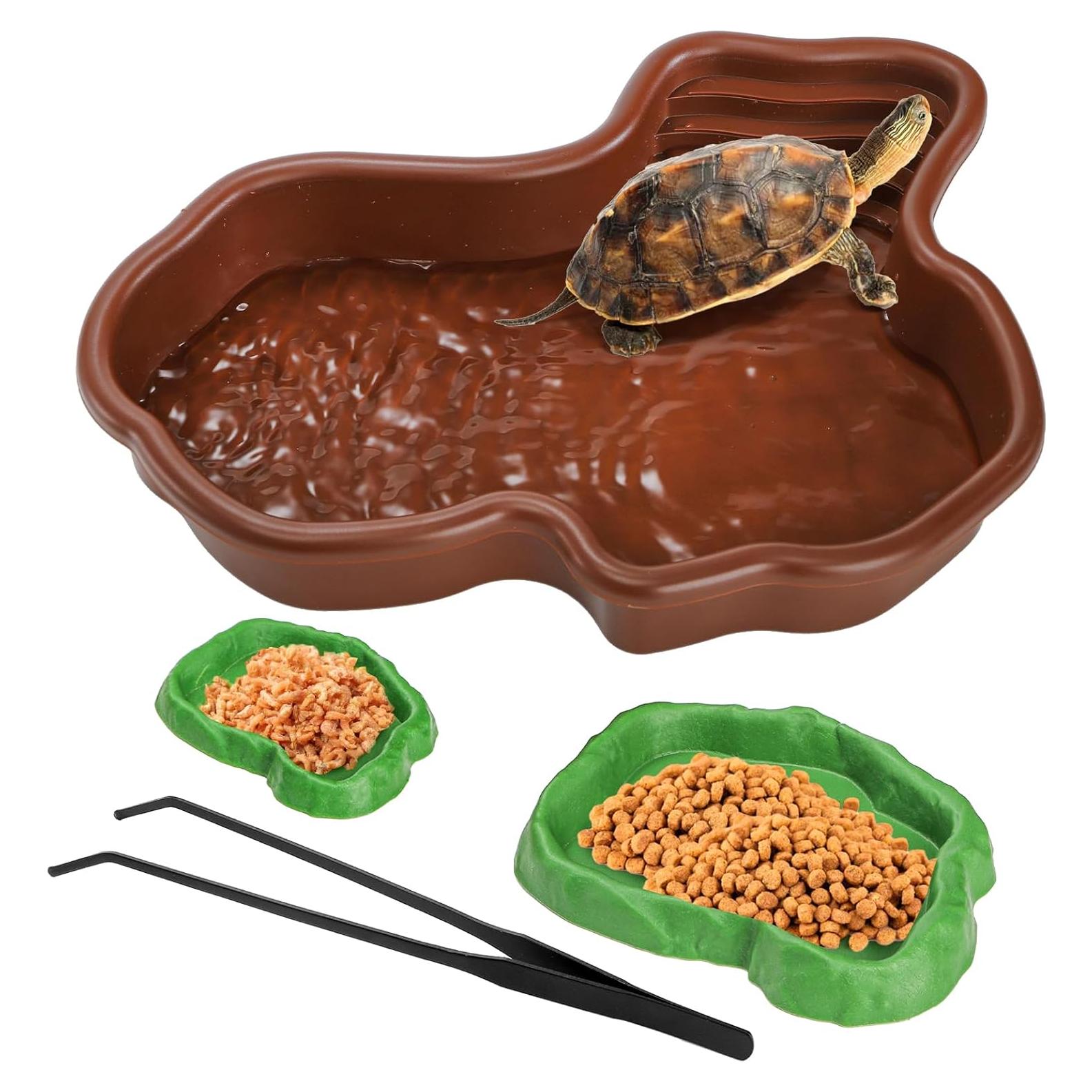 Juego de Tazones de Agua para Tortugas ZENFUN - 4 Piezas