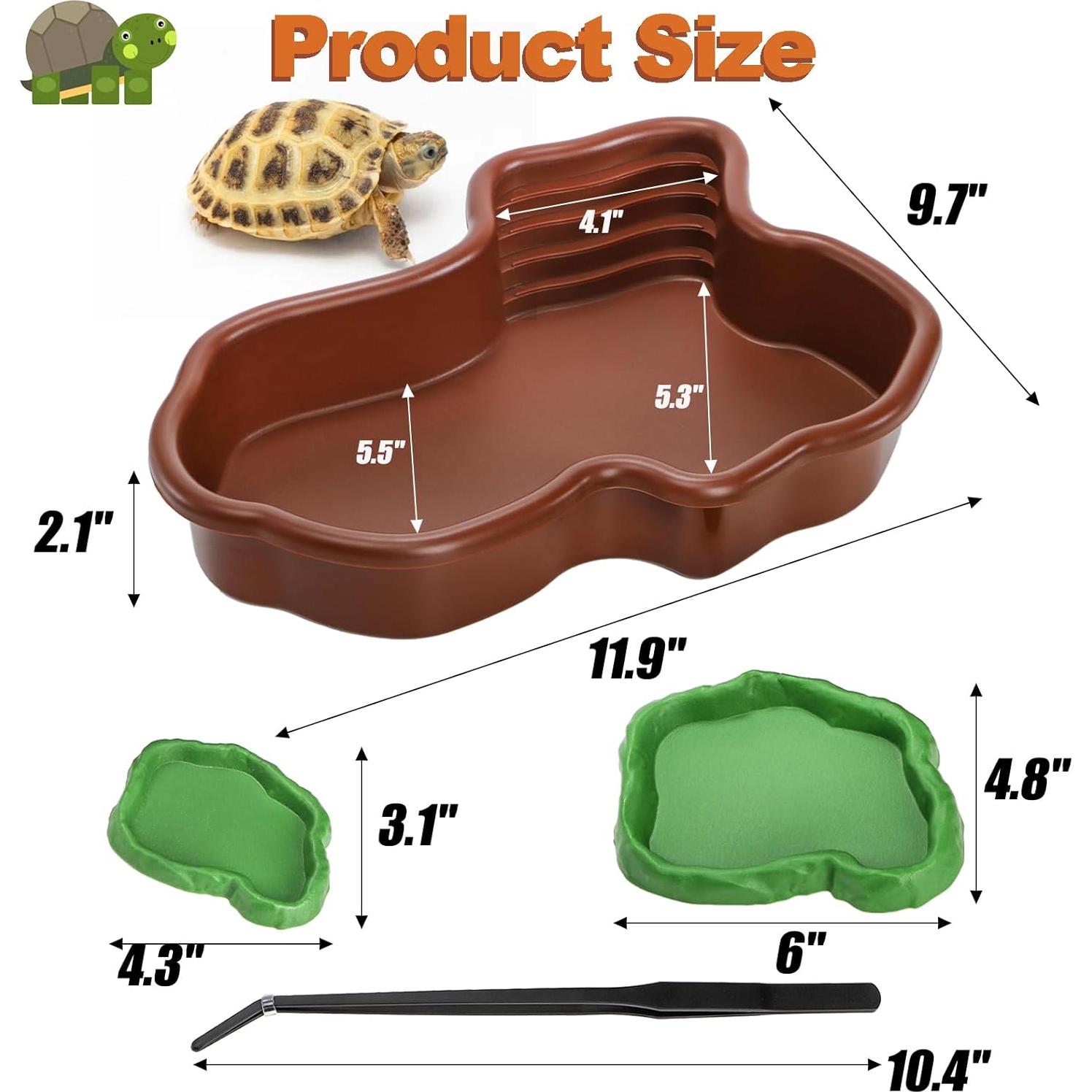 Juego de Tazones de Agua para Tortugas ZENFUN - 4 Piezas