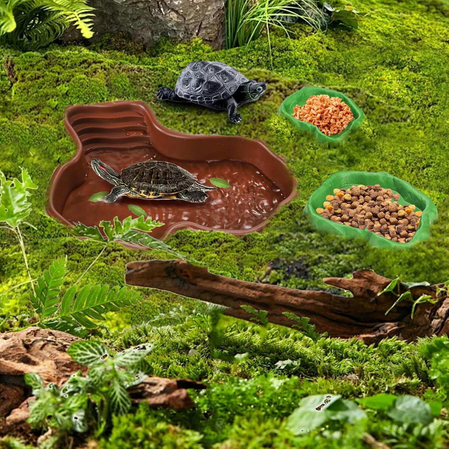 Juego de Tazones de Agua para Tortugas ZENFUN - 4 Piezas