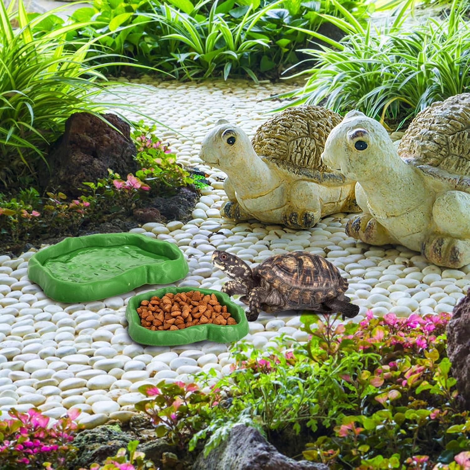 Juego de Tazones de Agua para Tortugas ZENFUN - 4 Piezas