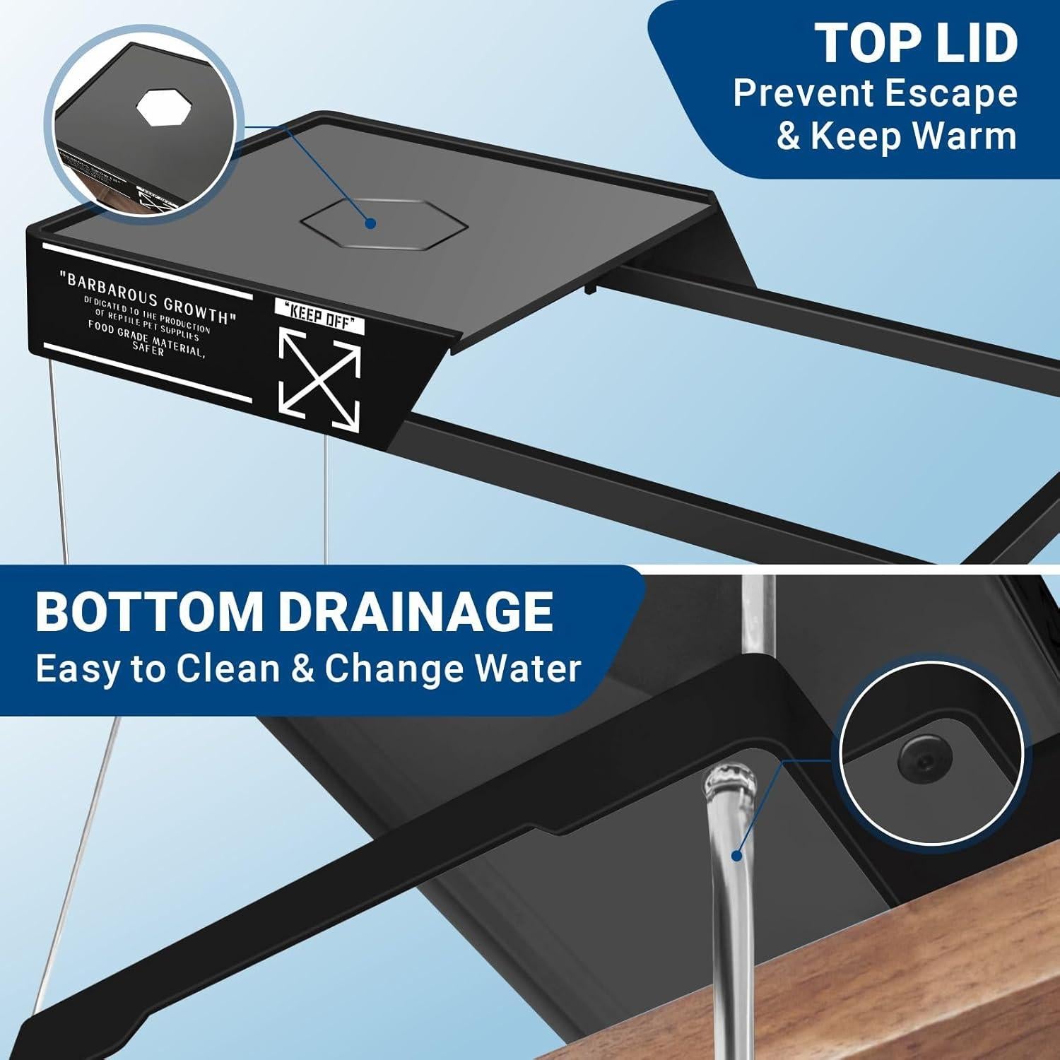 Kit Acuario para Tortugas GOZILLA 40x20x22.86cm con Filtro y Lámpara