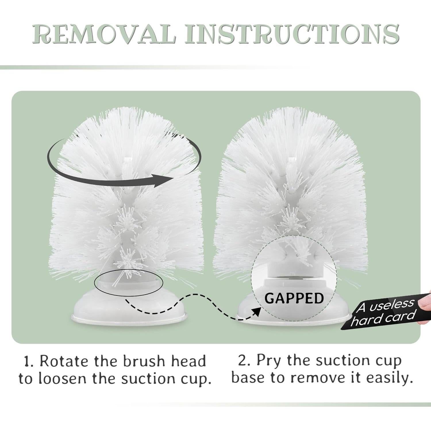 Cepillo de Tortuga con Ventosa JJMOLLE 10.4 cm Blanco