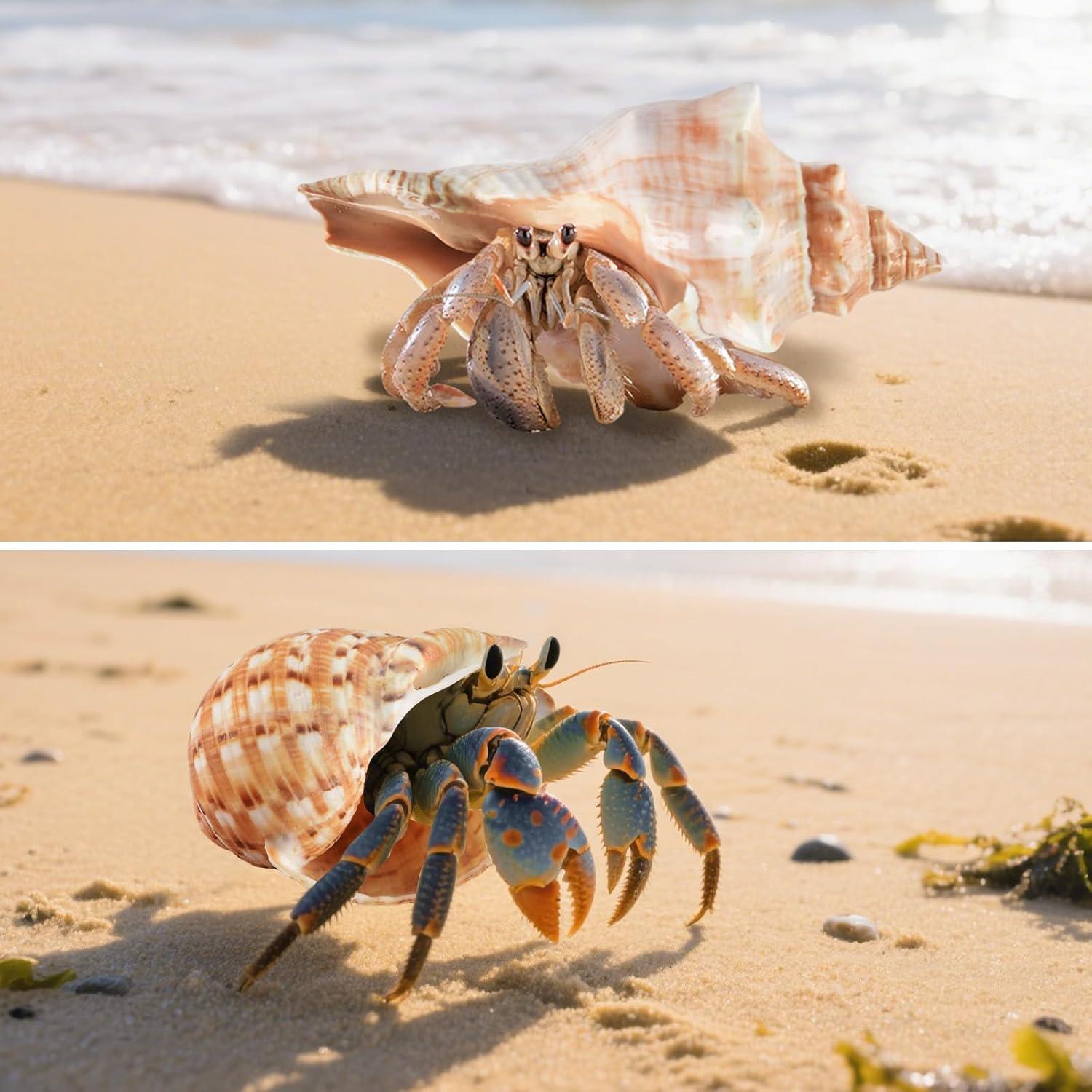 5PCS Conchas de Cangrejo Ermitaño Naturales 7.5-12.1cm