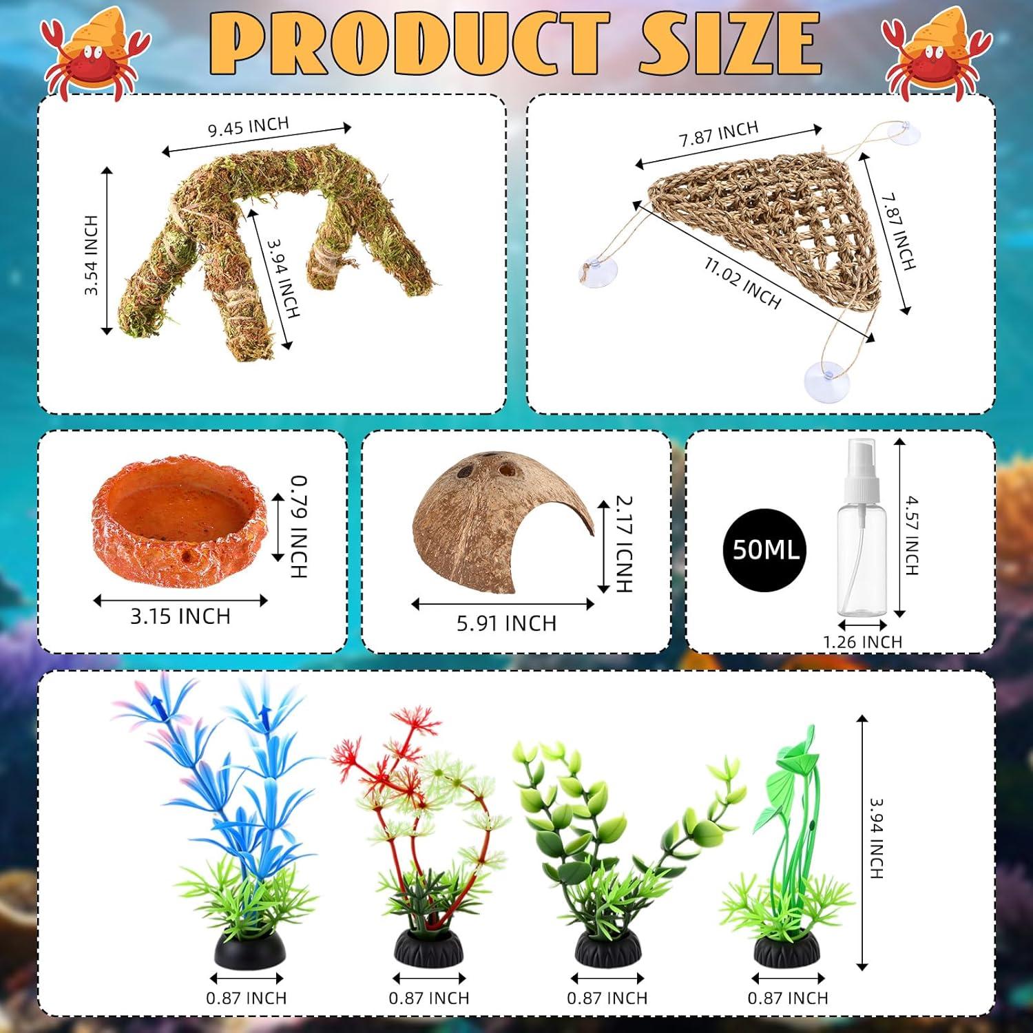 Kit de Acuario para Cangrejos Ermitaños Kathfly 13 Piezas