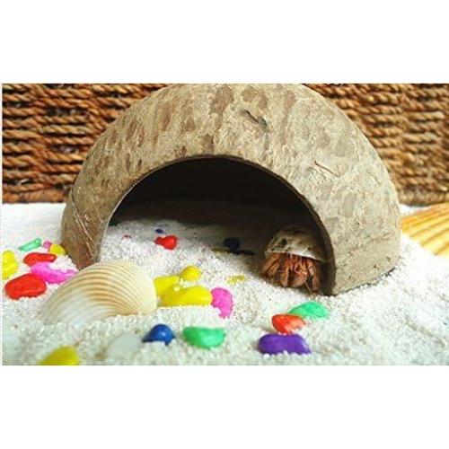 Escondite Natural de Coco Hypeety para Reptiles y Acuarios