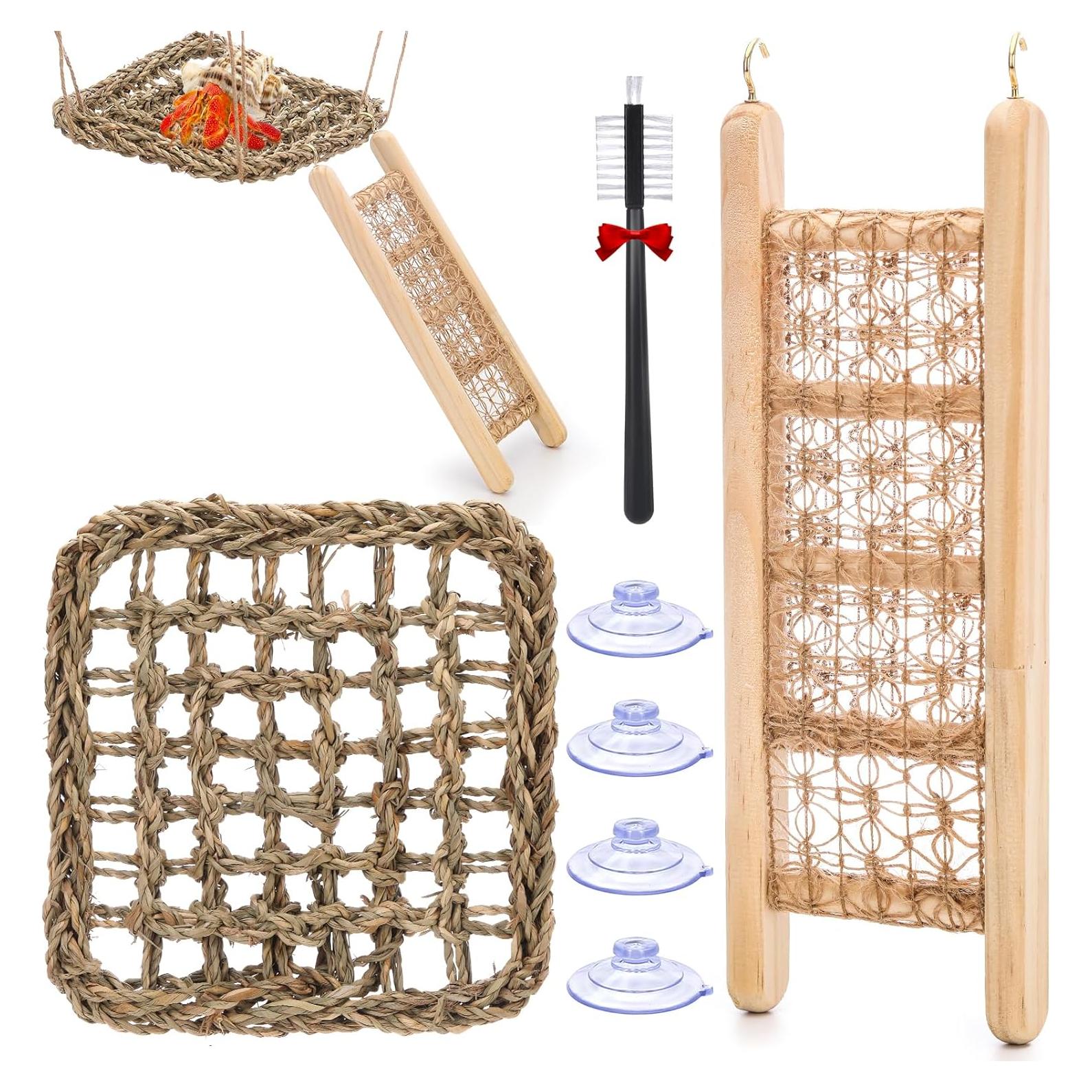 Juguetes para Cangrejos Ermitaños CHALEEMANG - Hamaca y Puente